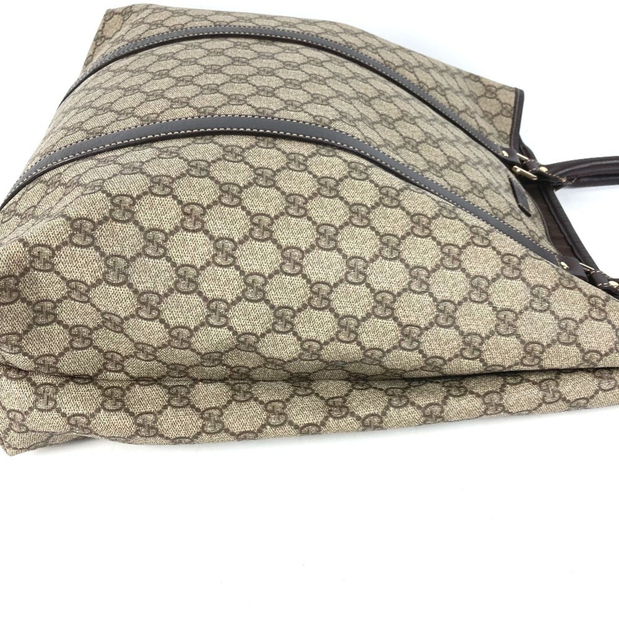 Gucci Gg Plus Beige Dark Brown Gg Plus Shoulder Bag Tote Bag (Pre-Owned)