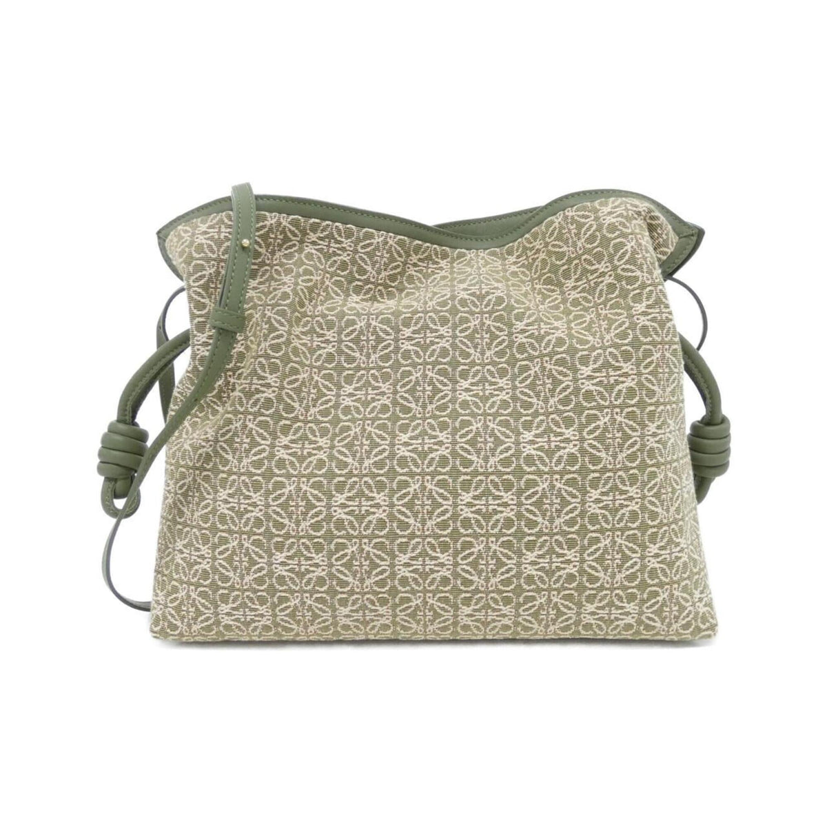Loewe Green Canvas Leather Handbag (Pre-Owned)