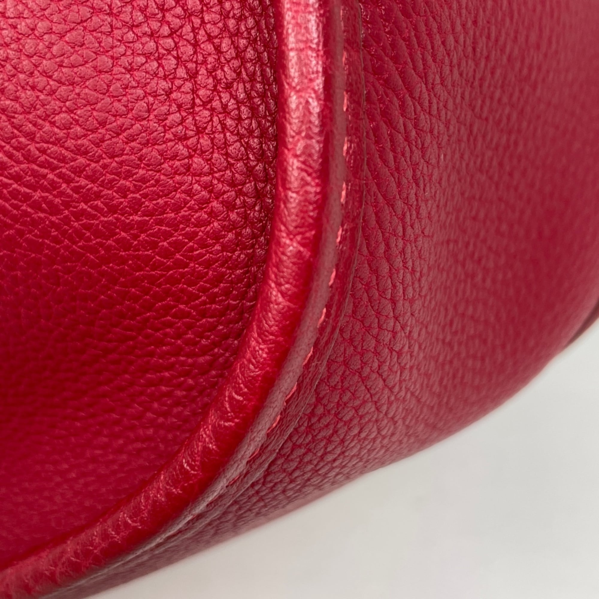 Hermes Rouge Vif Taurillon Clemence Leather Shoulder Bag (Pre-Owned)
