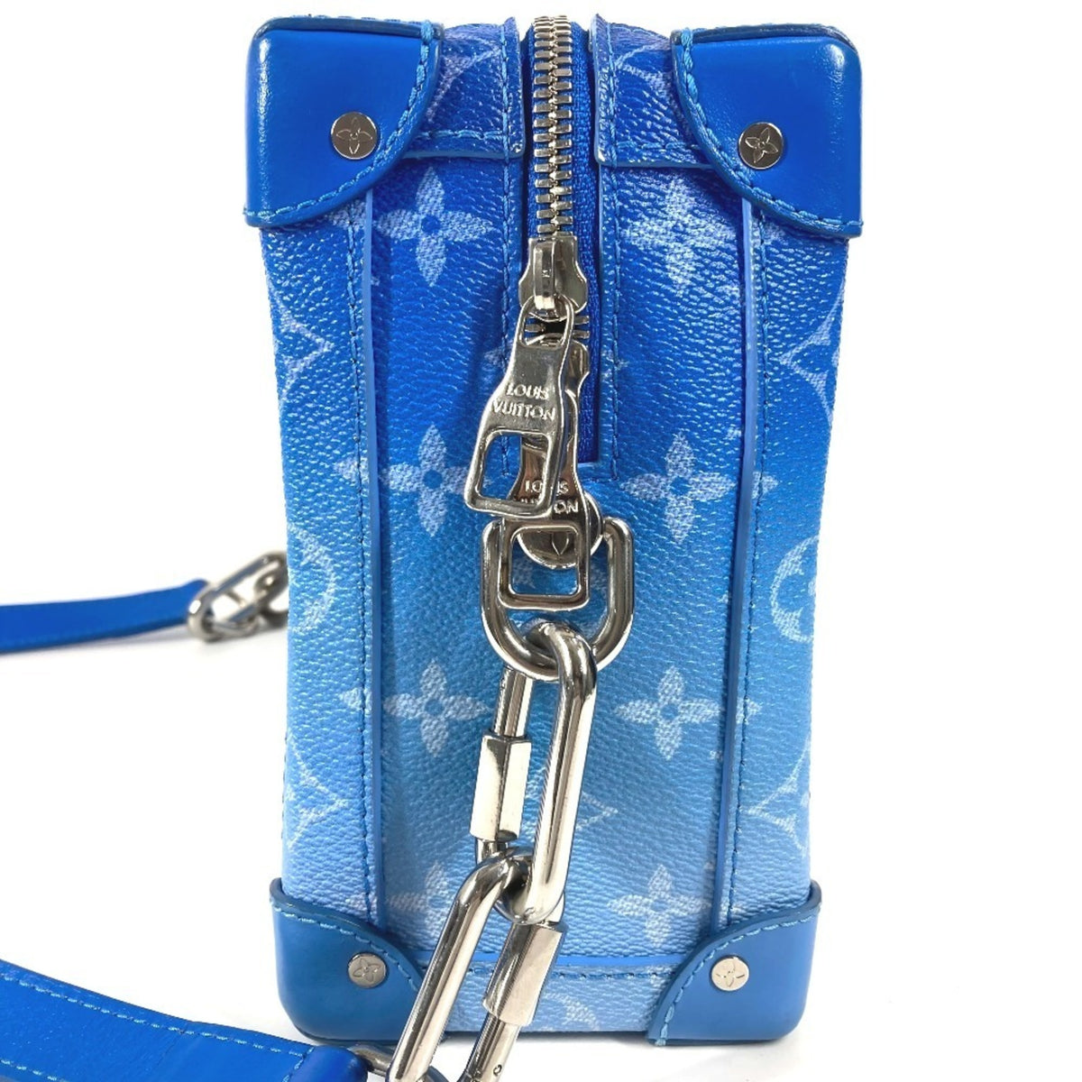 Louis Vuitton Blue White Canvas Leather Shoulder Bag (Pre-Owned)