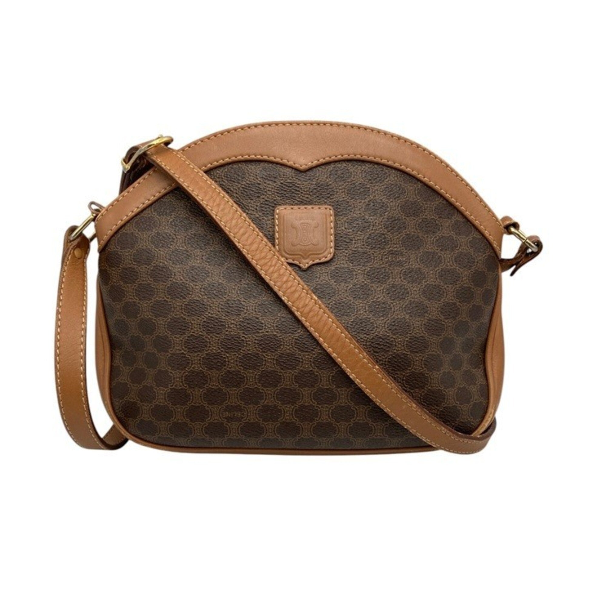 Celine Macadam Brown Pvc Leather Shoulder Bag (Pre-Owned)