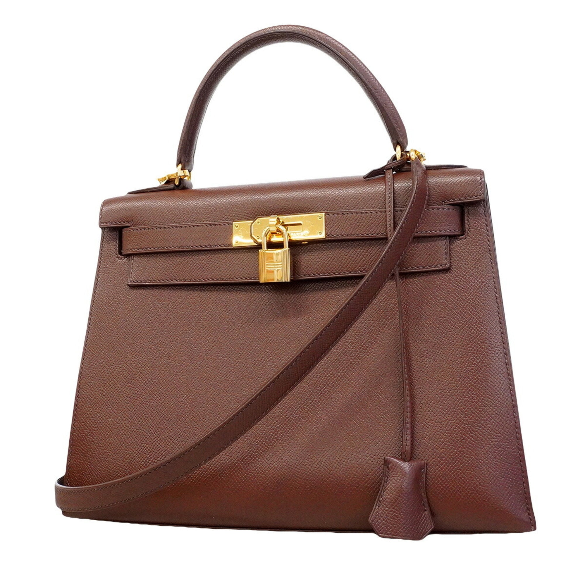 Hermes Brown Courchevel Leather Handbag (Pre-Owned)
