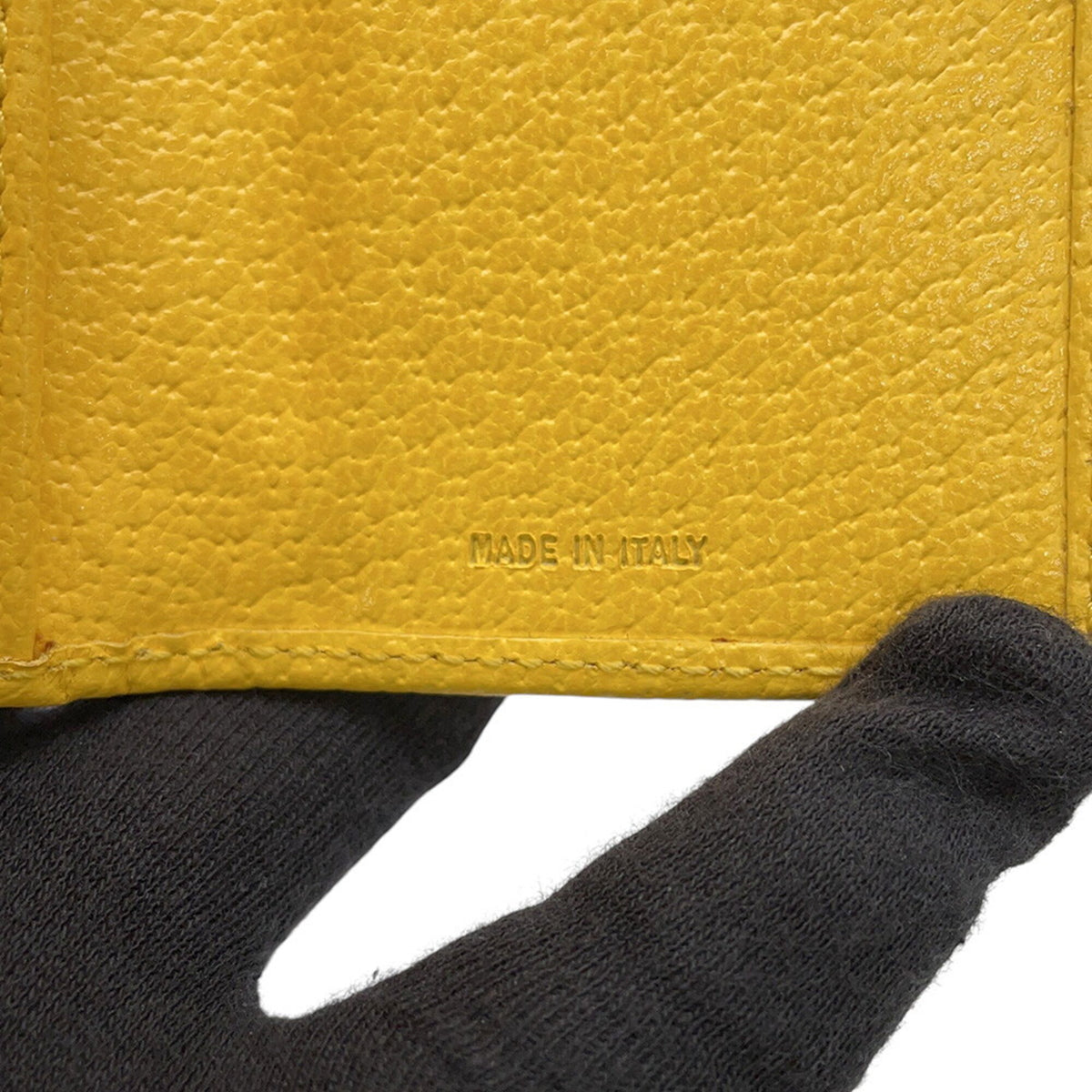 Fendi Zucca Yellow Nylon Canvas Leather Wallet (Tri-Fold) (Pre-Owned)