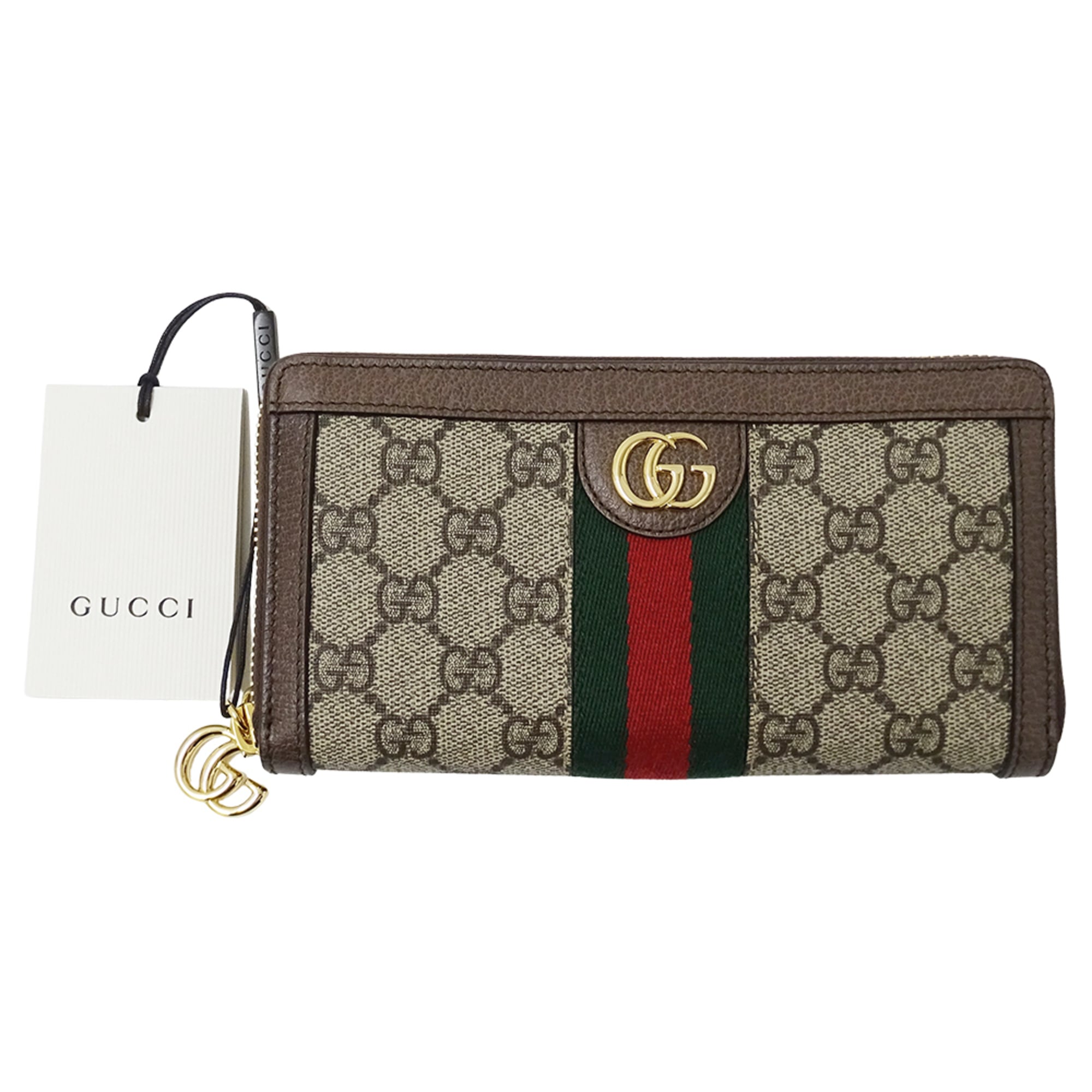Gucci Beige Brown Gg Supreme Canvas Long Wallet (Bi-Fold) (Pre-Owned)