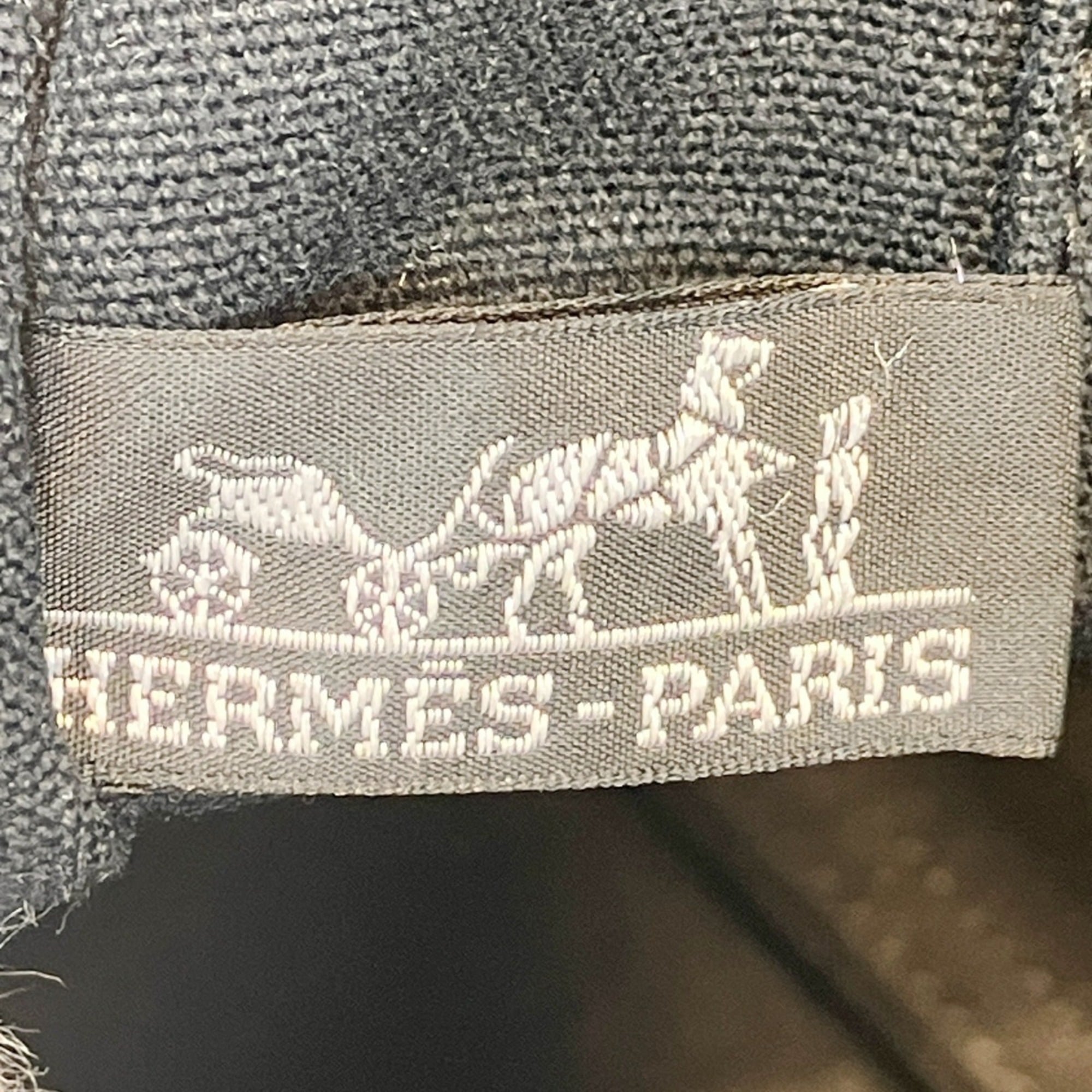 Hermes Black Gray Canvas Tote Bag (Pre-Owned)