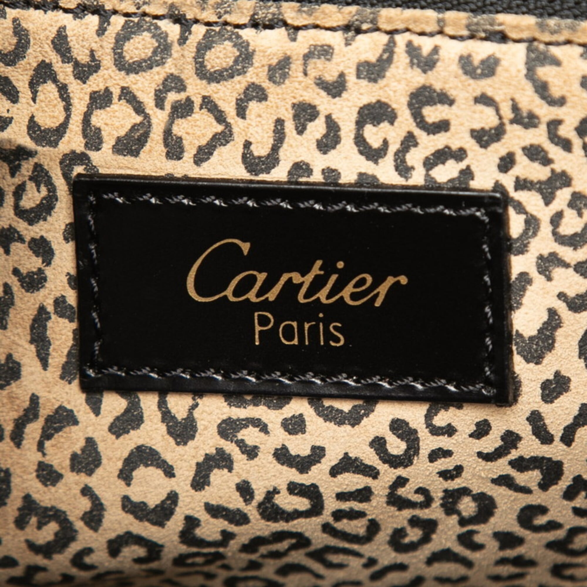 Cartier Black Leather Handbag Tote Bag (Pre-Owned)