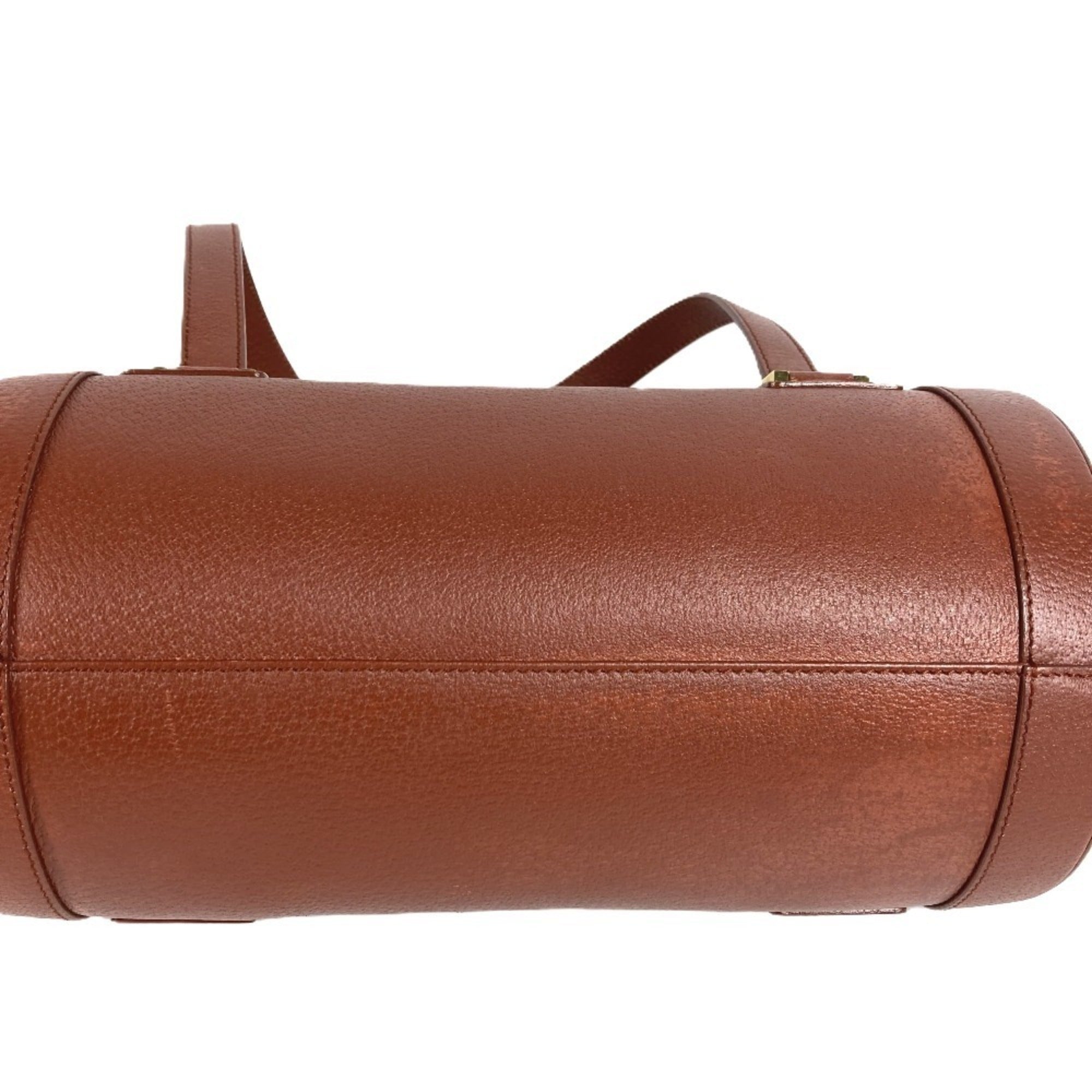 Bvlgari Brown Leather Handbag Shoulder Bag (Pre-Owned)