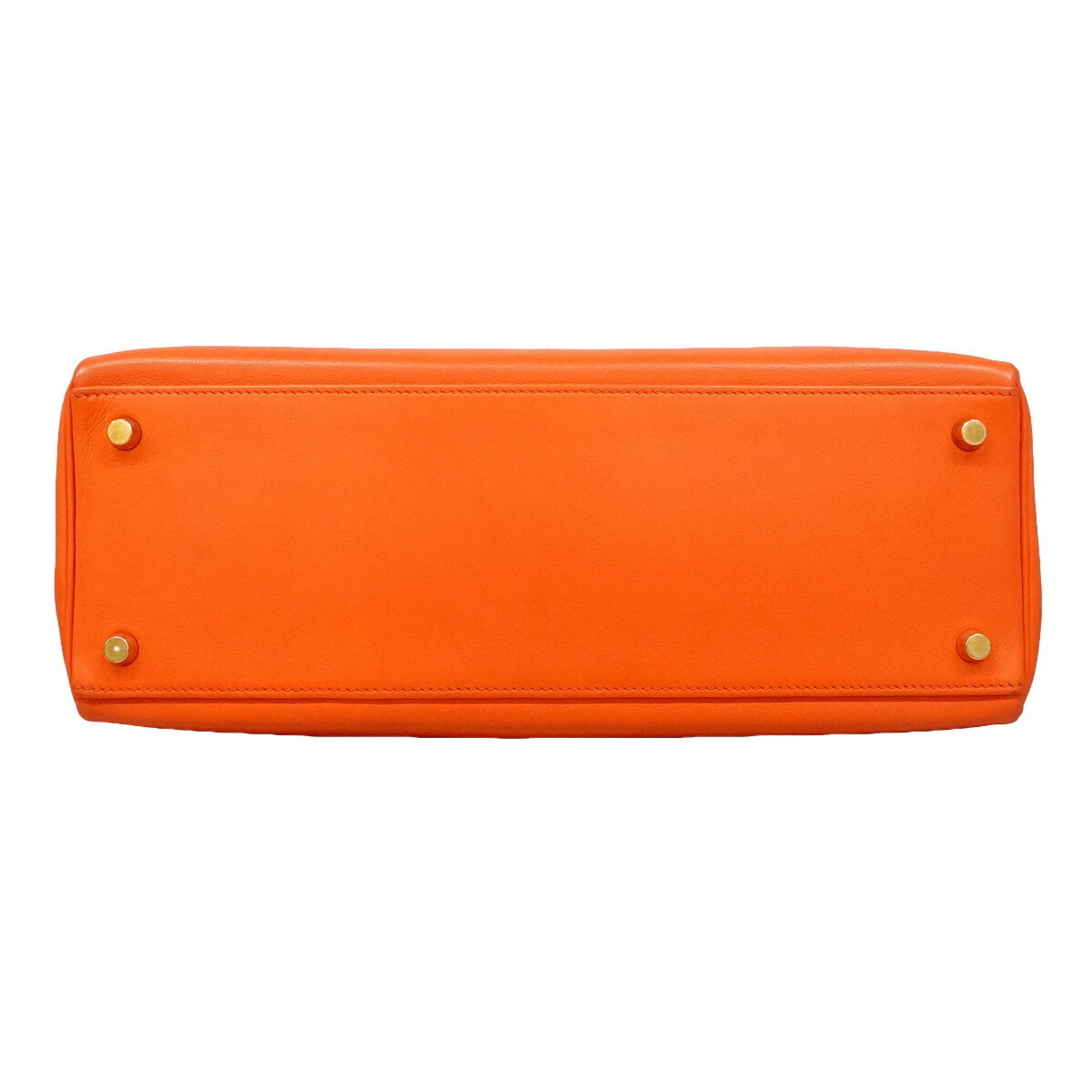 Hermes Orange Gulliver Leather Handbag (Pre-Owned)