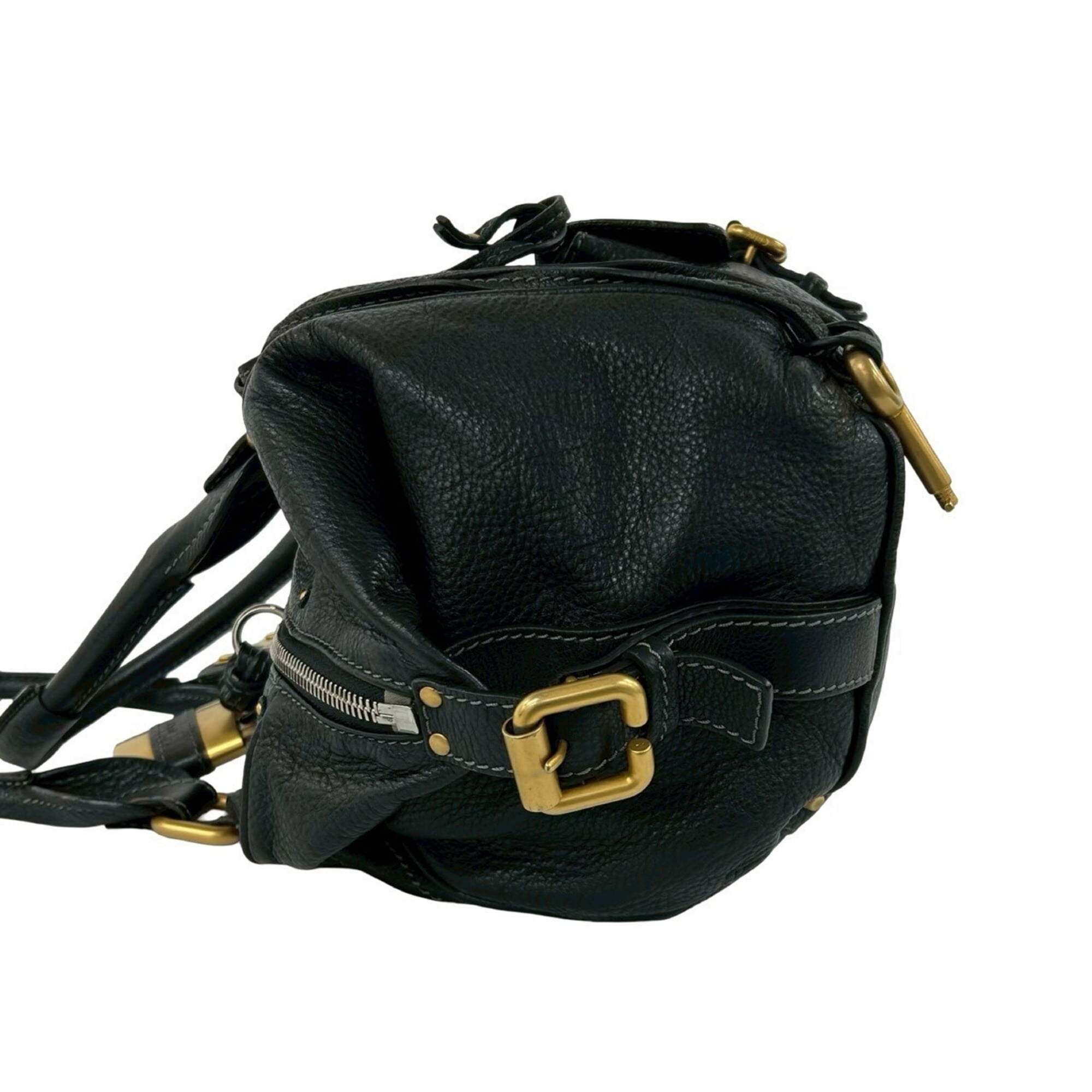 Chloé Black Leather Handbag Tote Bag (Pre-Owned)