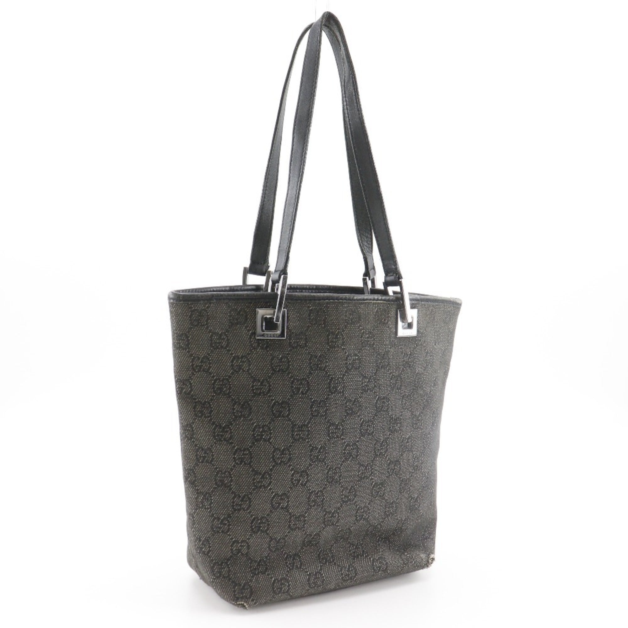 Gucci Black Denim Handbag Tote Bag (Pre-Owned)