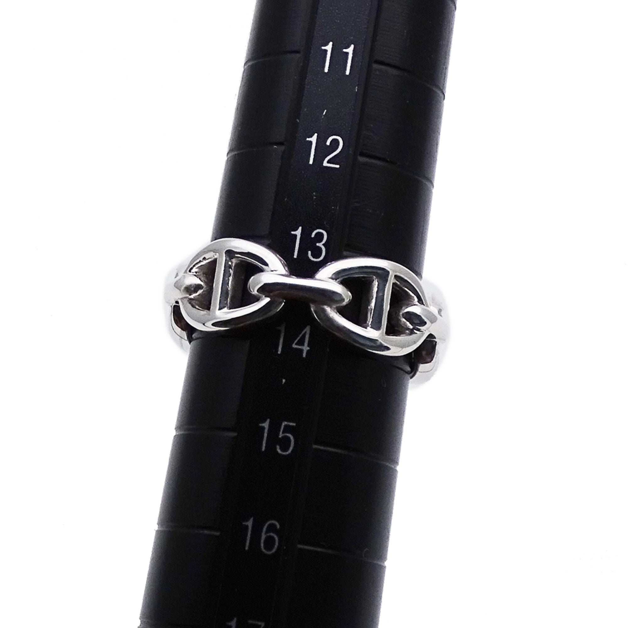 Hermes Silver Silver 925 Band Ring (Pre-Owned)