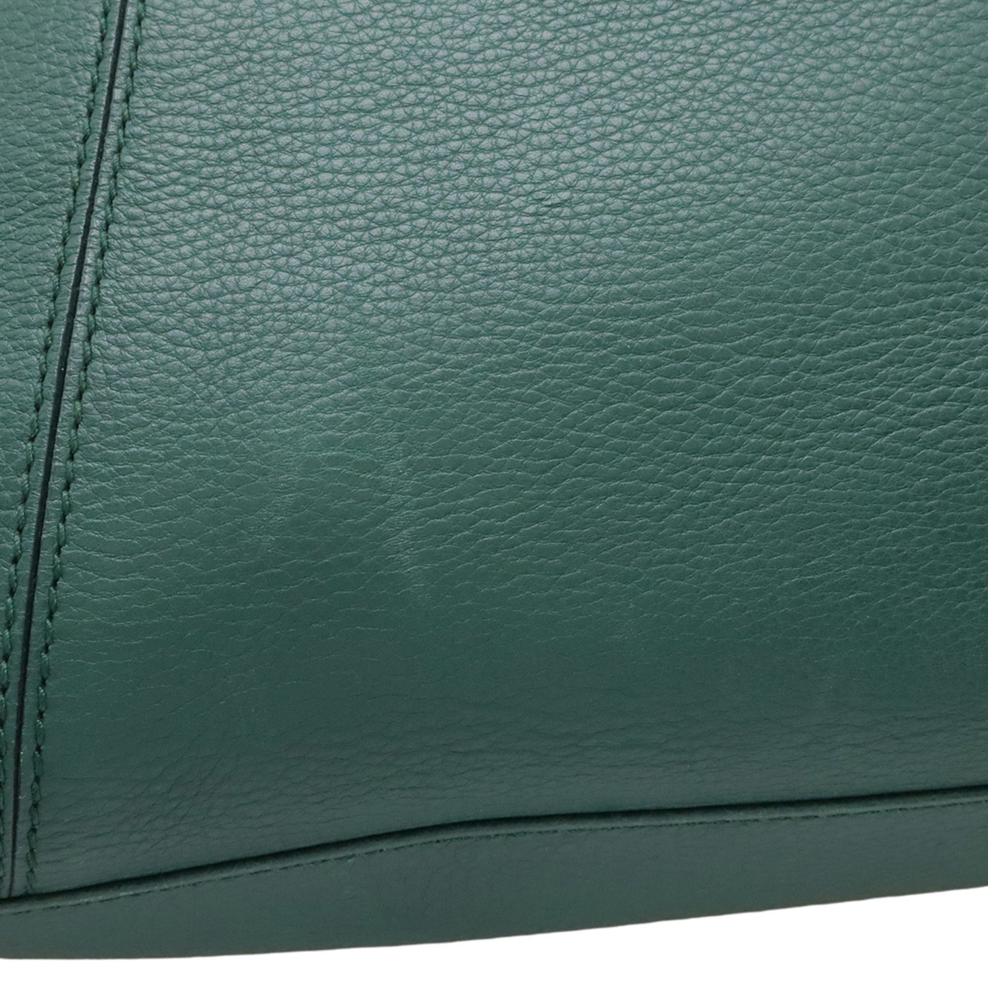 Bvlgari Brown Green Leather Shoulder Bag Tote Bag (Pre-Owned)