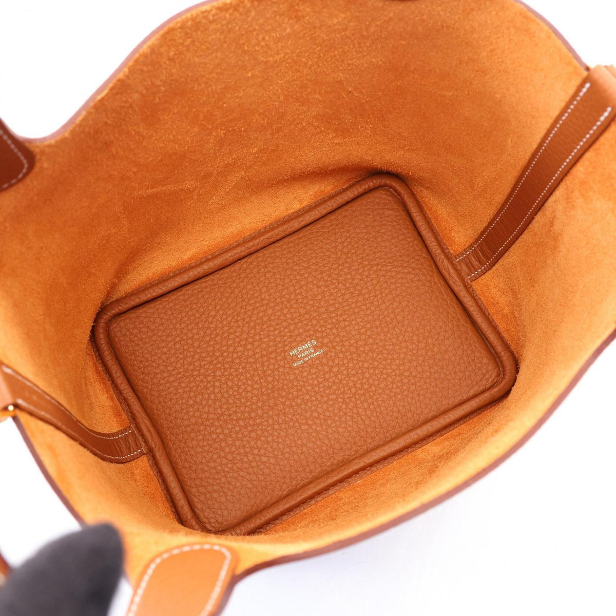 Hermes Brown Gold Taurillon Clemence Leather Leather Handbag (Pre-Owned)