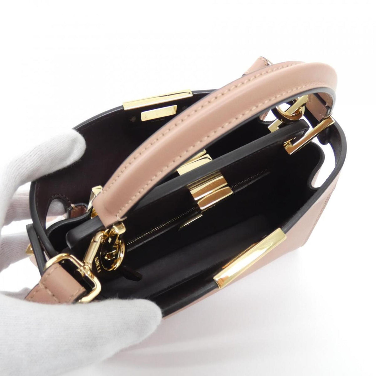 Fendi Peekaboo Pink Leather Handbag (Pre-Owned)