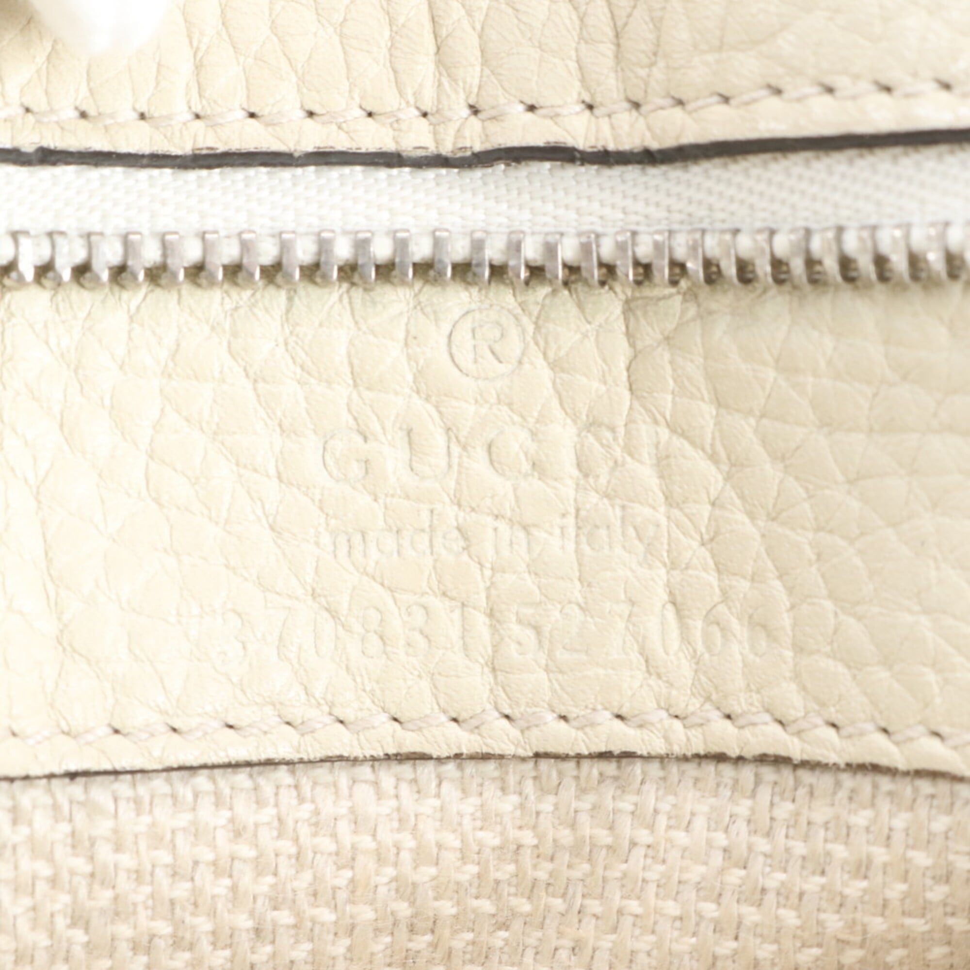 Gucci Bamboo White Leather Handbag Shoulder Bag (Pre-Owned)