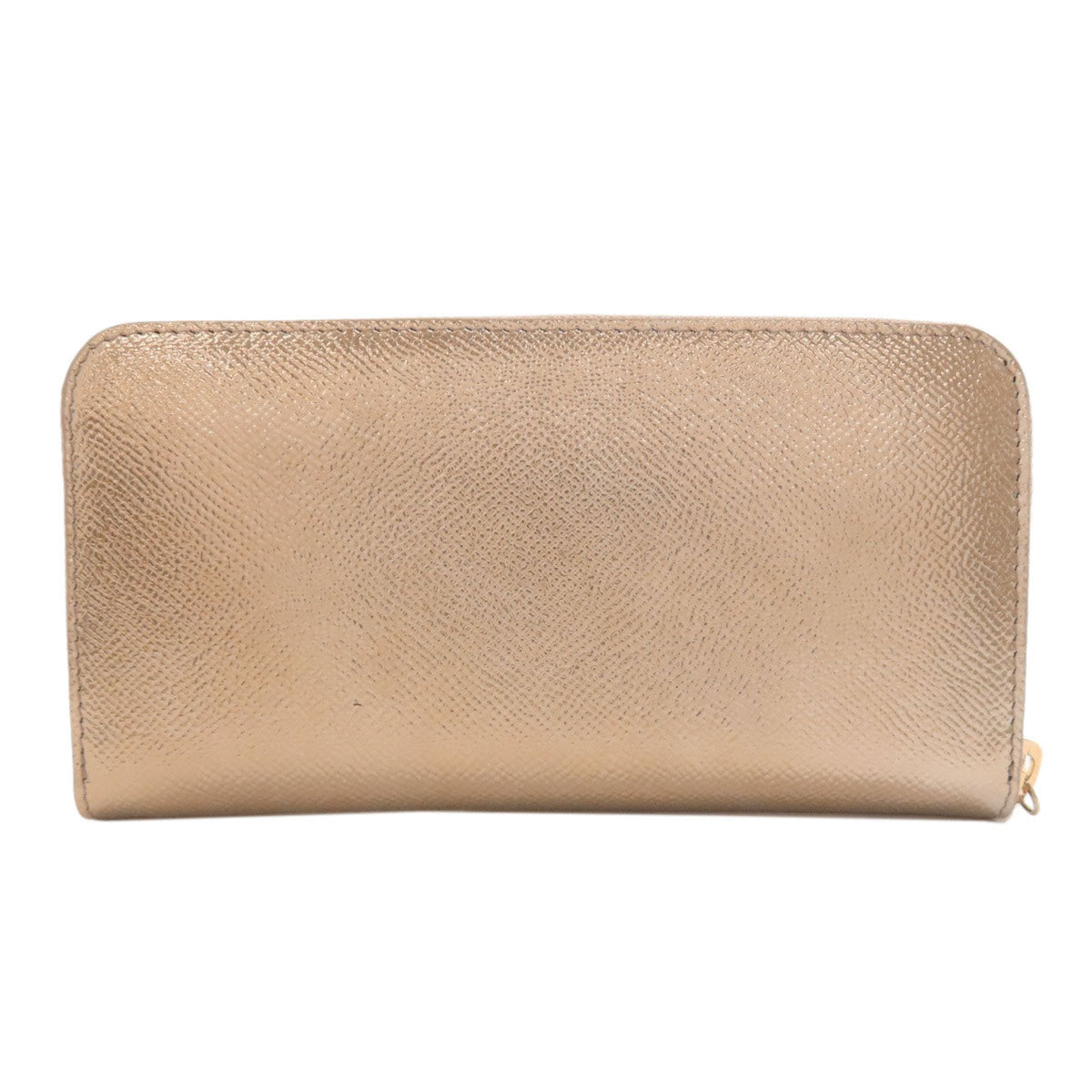 Bvlgari Gold Leather Long Wallet (Bi-Fold) (Pre-Owned)
