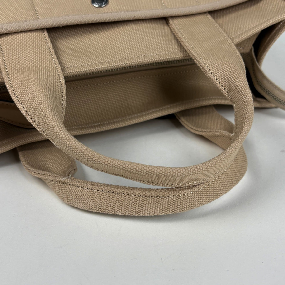 Coach Beige Canvas Leather Tote Bag (Pre-Owned)