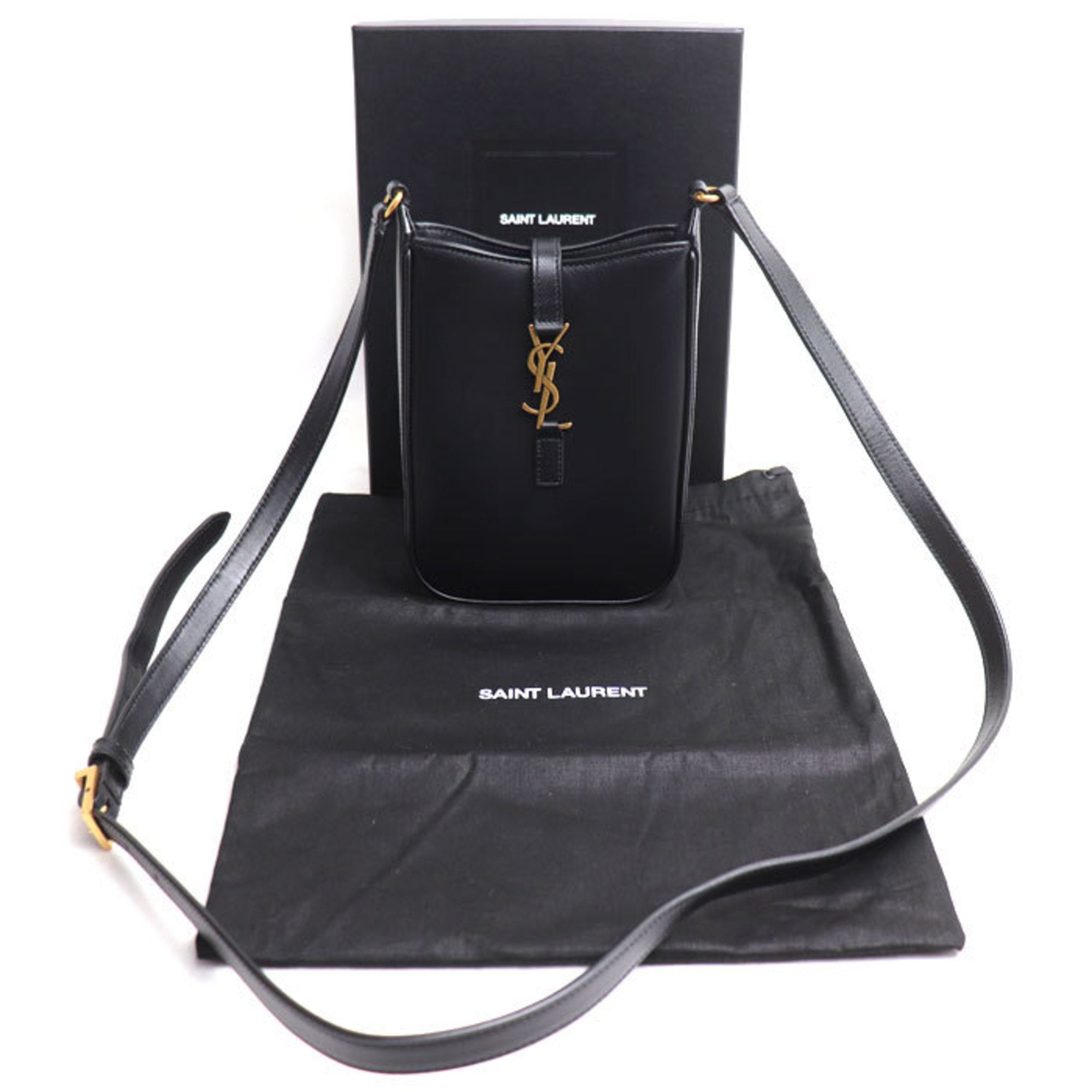 Saint Laurent Black Leather Shoulder Bag (Pre-Owned)