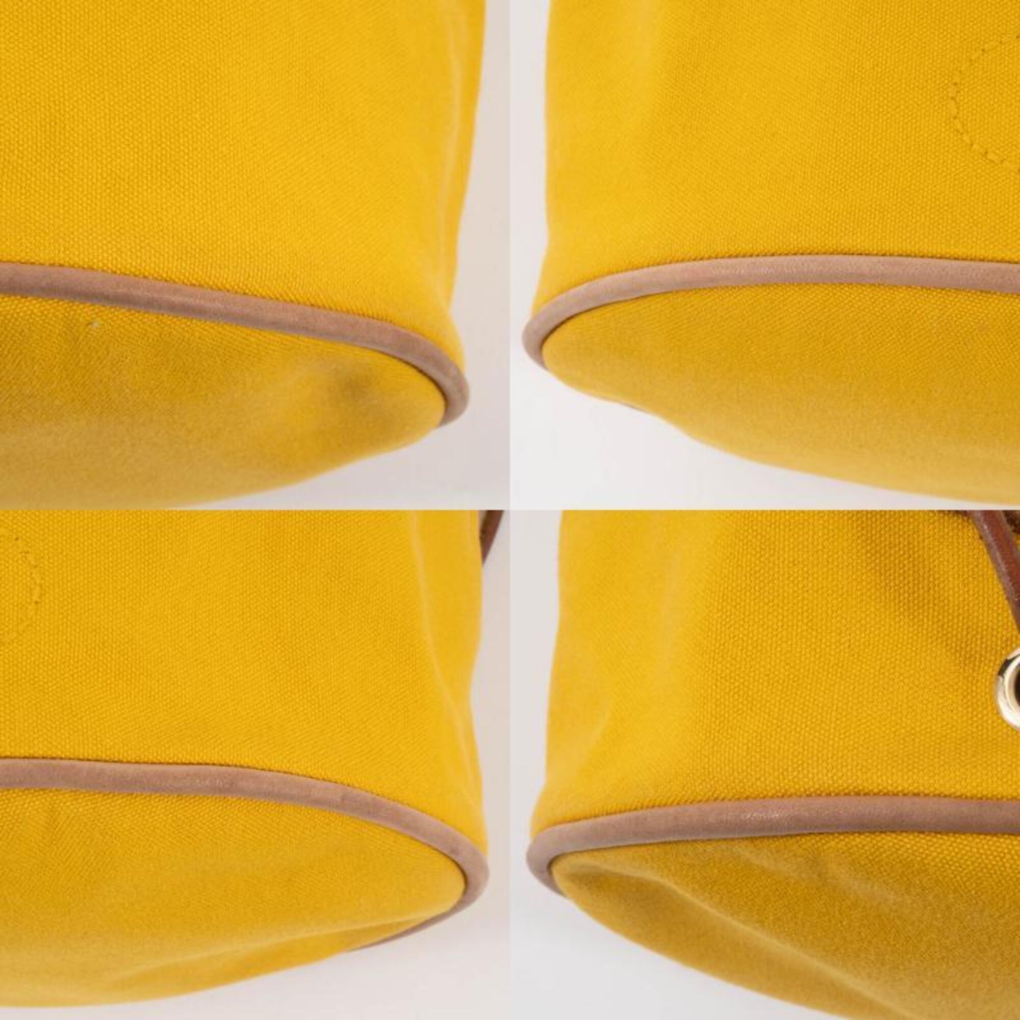 Hermes Polochon Mimil Yellow Cotton 100% Shoulder Bag (Pre-Owned)