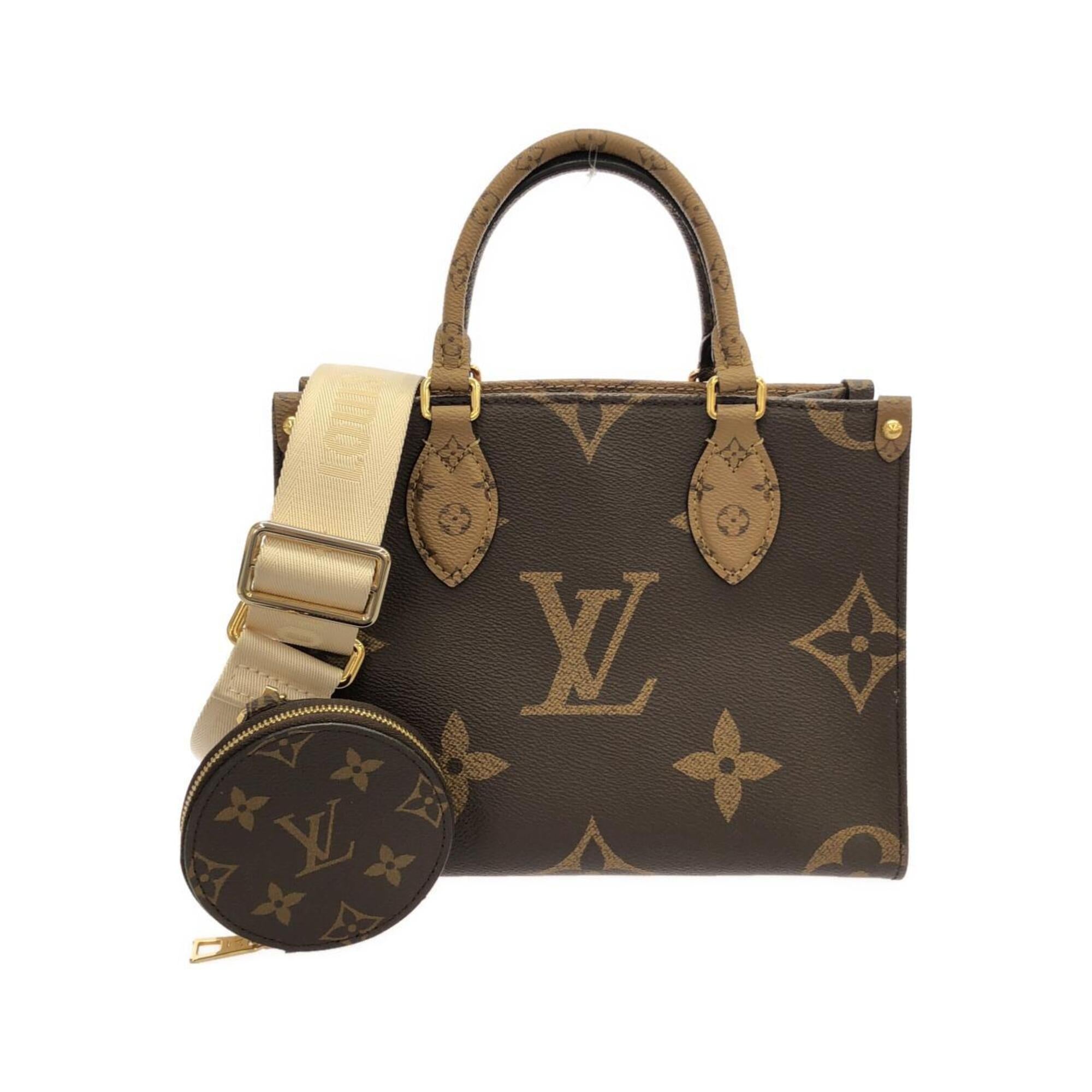 Louis Vuitton Marron Coated Canvas Handbag Pouch (Pre-Owned)