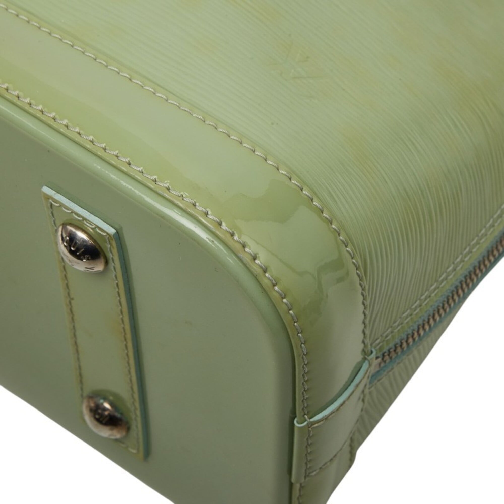 Louis Vuitton Green Patent Leather Handbag Shoulder Bag (Pre-Owned)