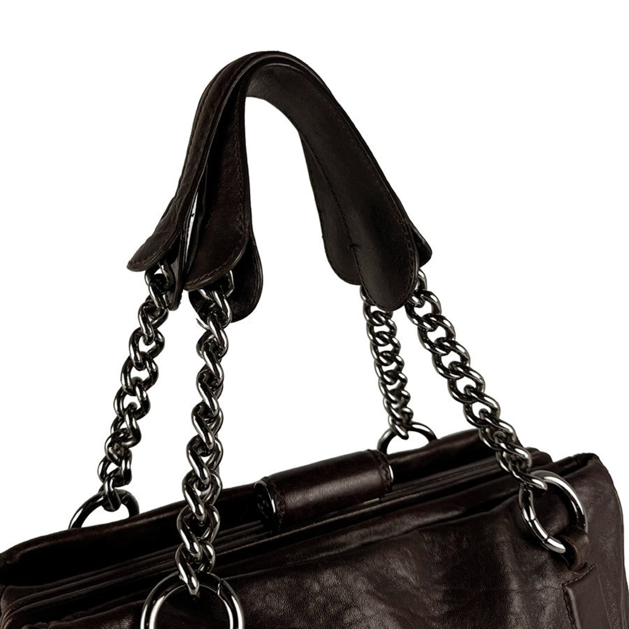 Chanel Brown Leather Handbag (Pre-Owned)
