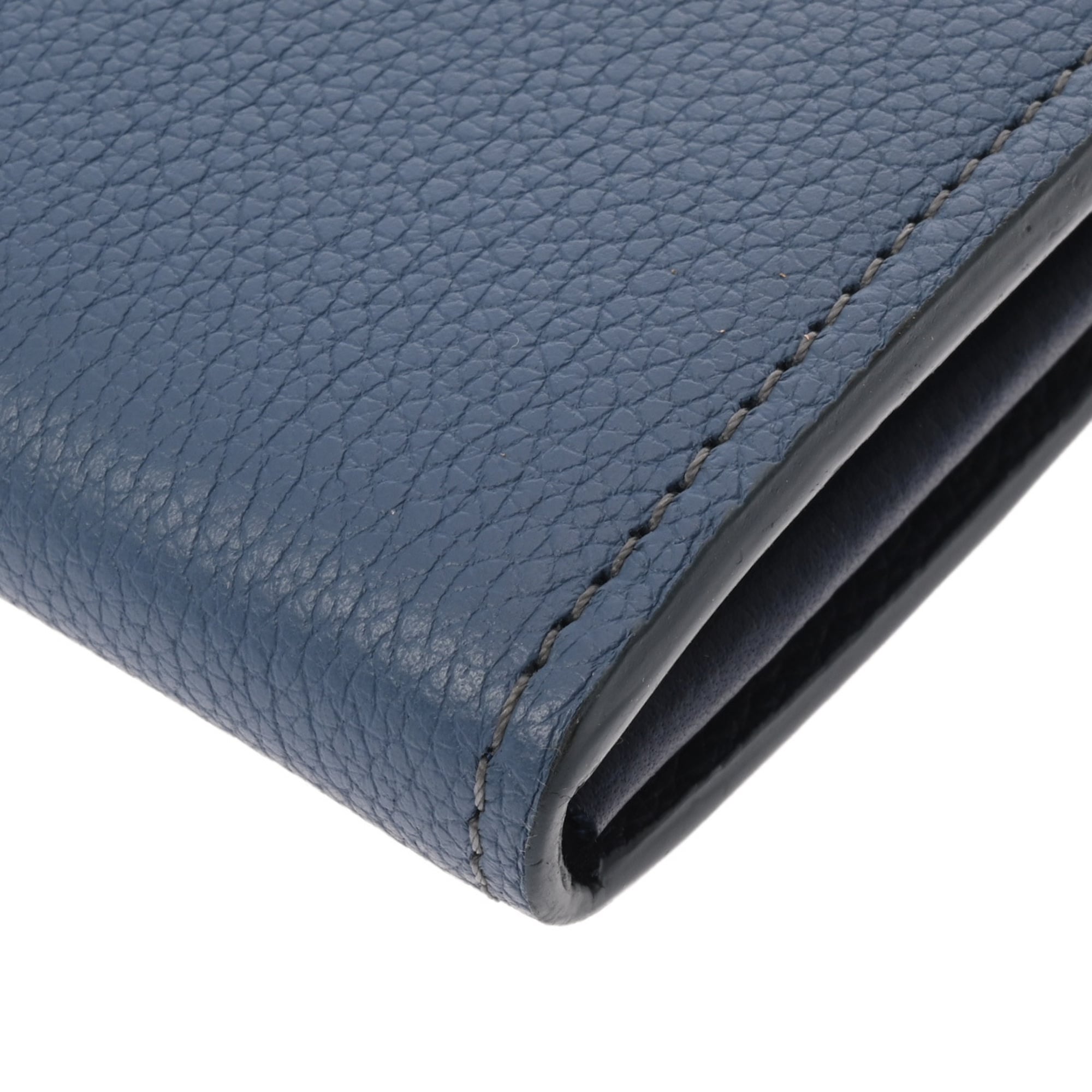 Louis Vuitton Blue Jean Leather Long Wallet (Bi-Fold) (Pre-Owned)