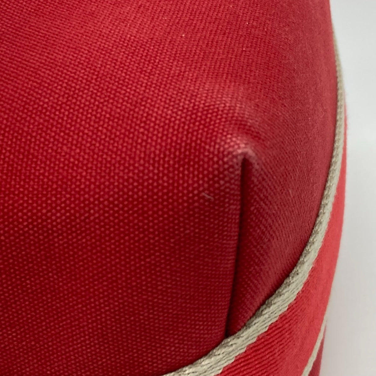 Hermes Red Color Canvas Handbag Shoulder Bag Vanity Bag (Pre-Owned)