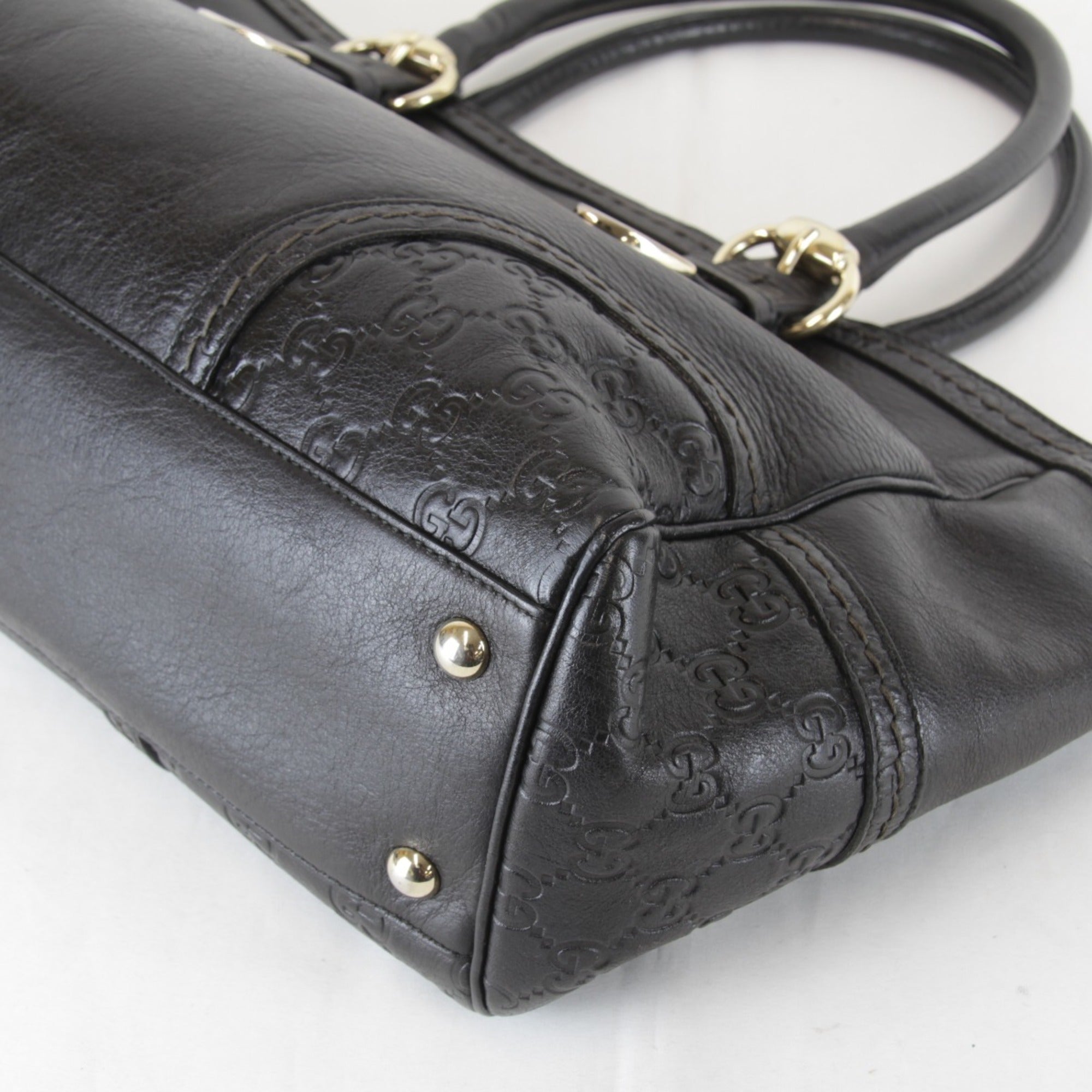 Gucci Guccissima Black Gg Leather Leather Tote Bag (Pre-Owned)