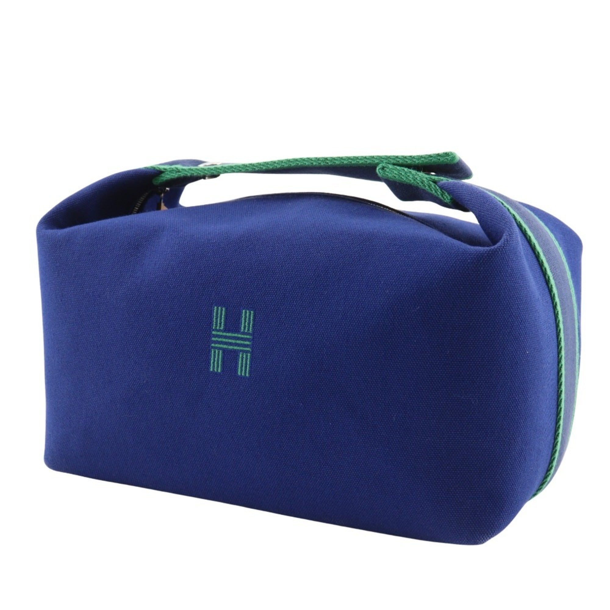 Hermes Blue Marine Canvas Handbag (Pre-Owned)