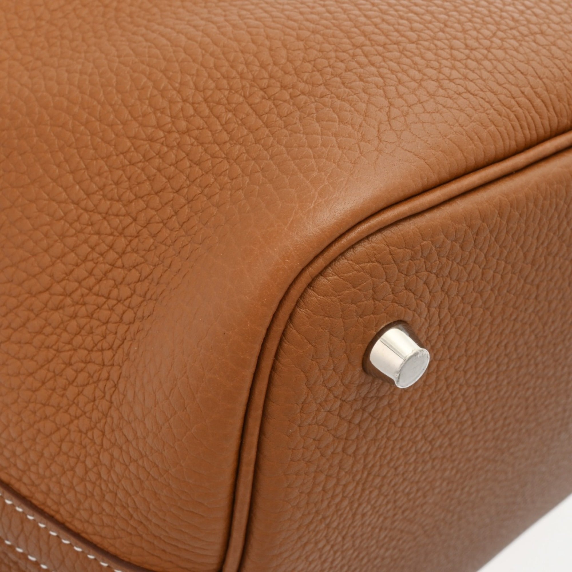 Hermes Picotin Gold Taurillon Clemence Leather Handbag (Pre-Owned)