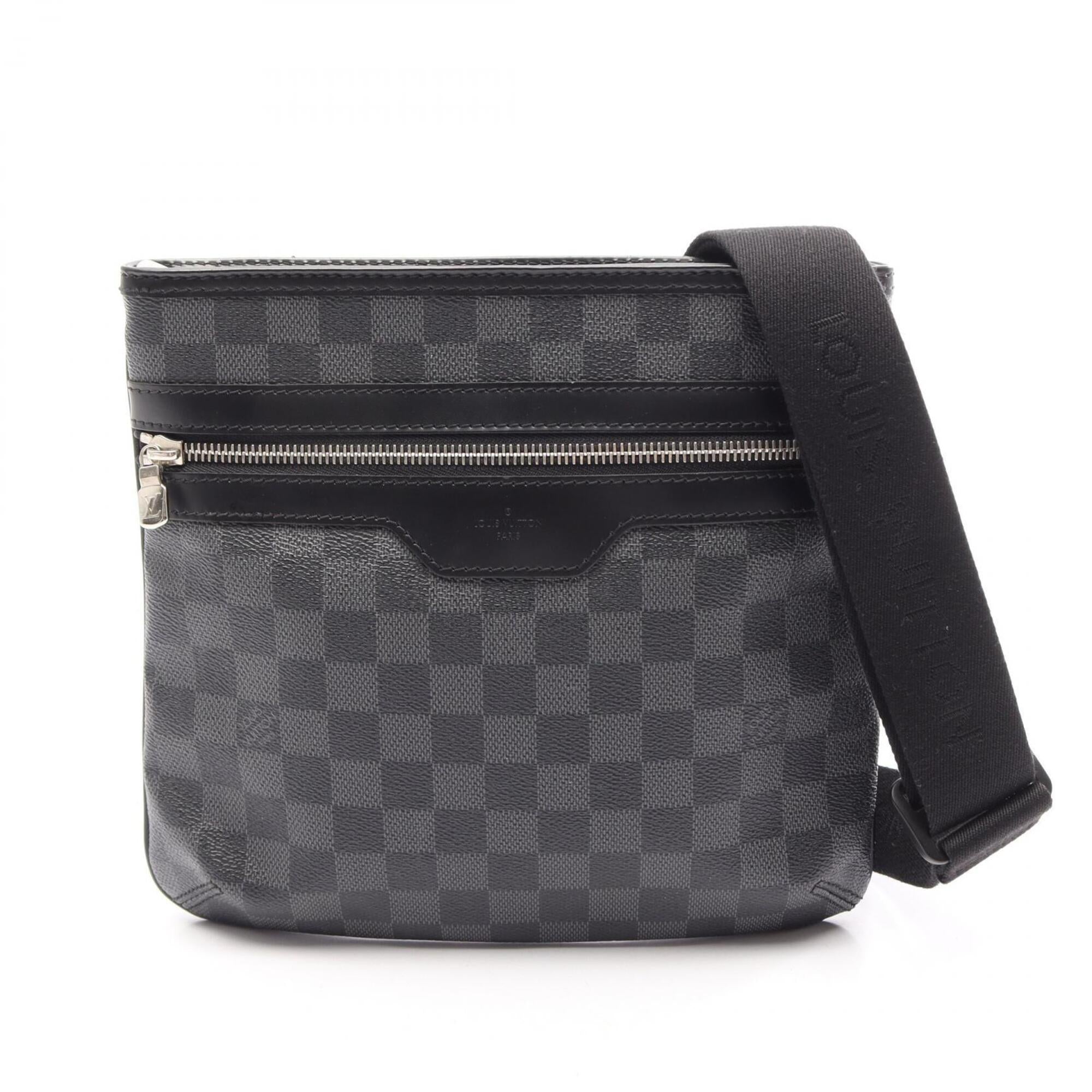 Louis Vuitton Black Coated Canvas Pvc Damier Graphite Leather Handbag Shoulder Bag (Pre-Owned)