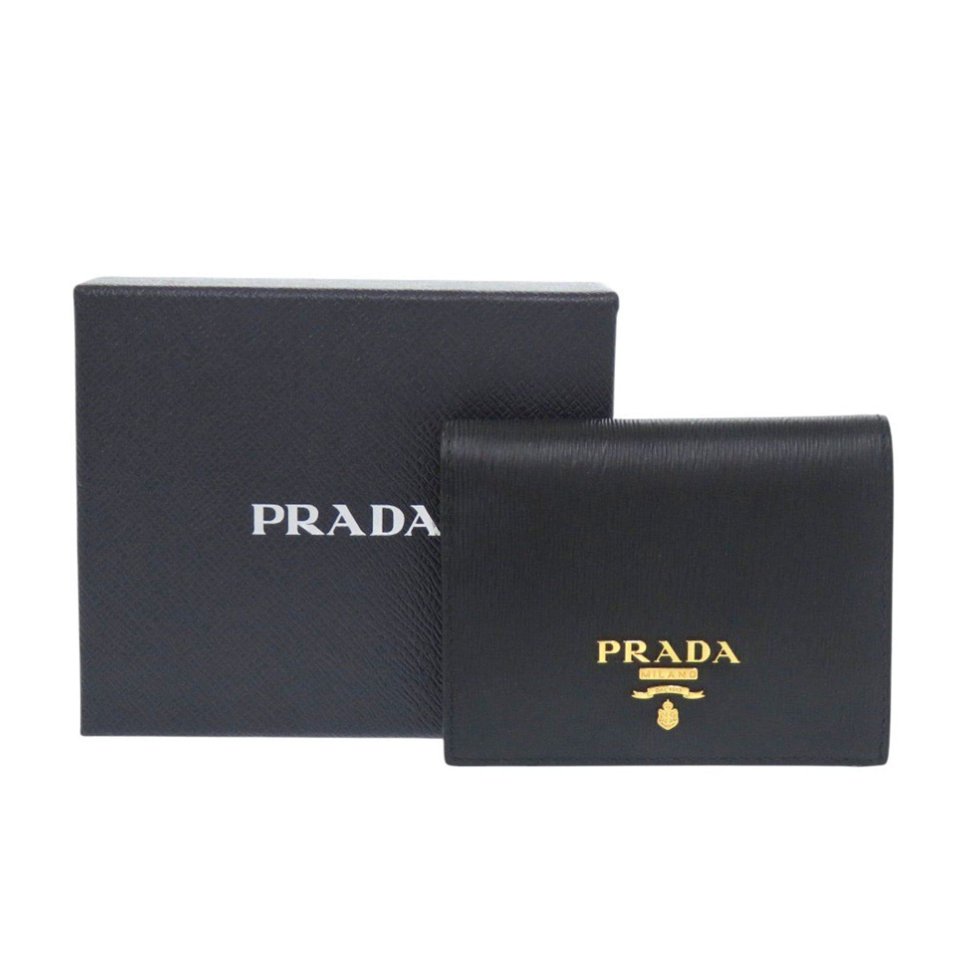 Prada Black Leather Wallet (Bi-Fold) (Pre-Owned)