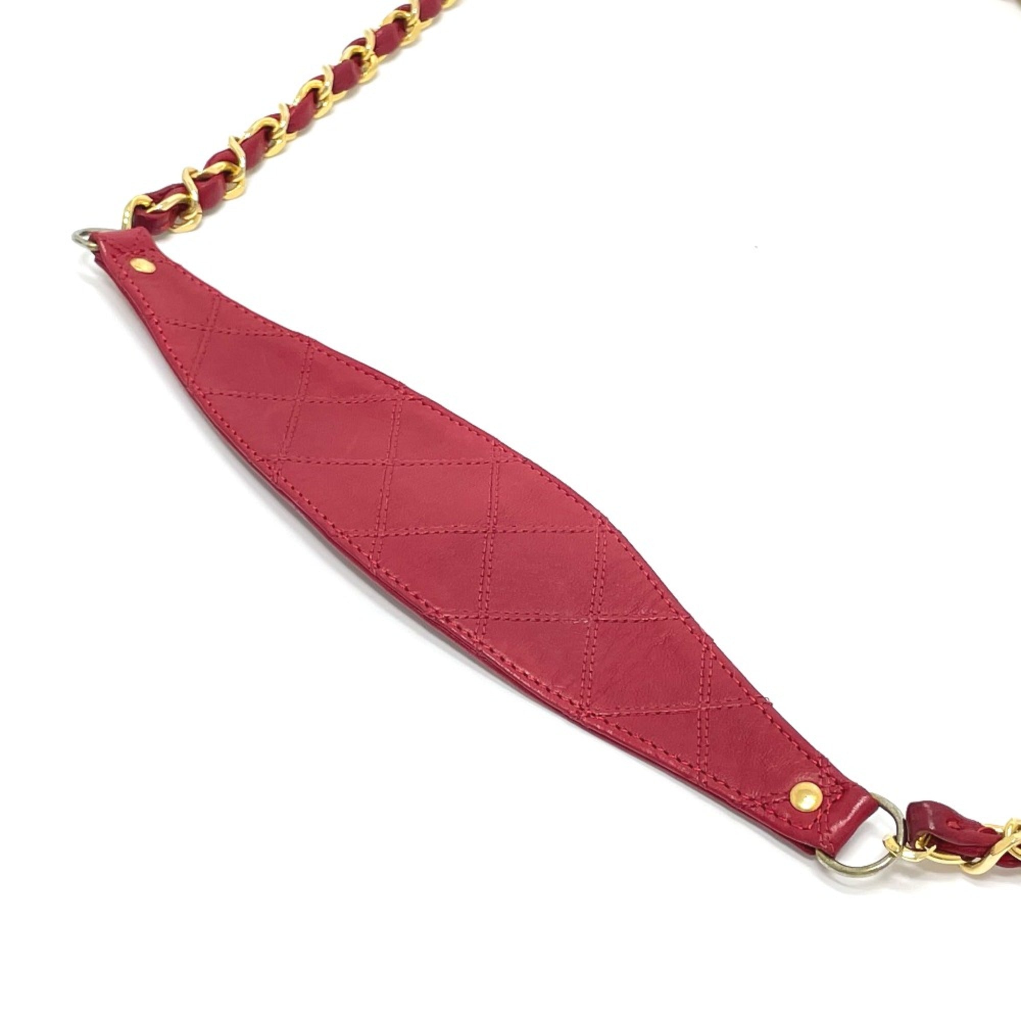 Chanel Red Leather Shoulder Bag (Pre-Owned)