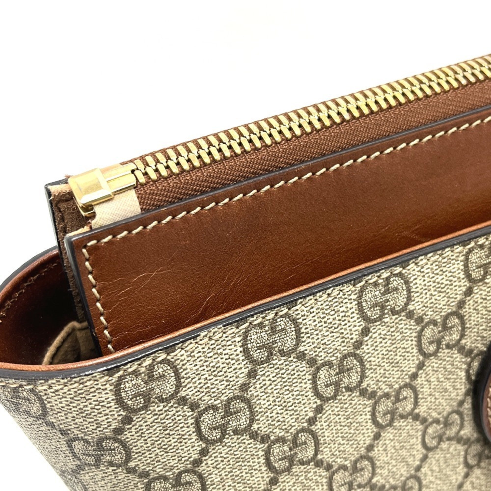 Gucci Beige Gg Canvas Handbag Shopping Bag Tote Bag (Pre-Owned)