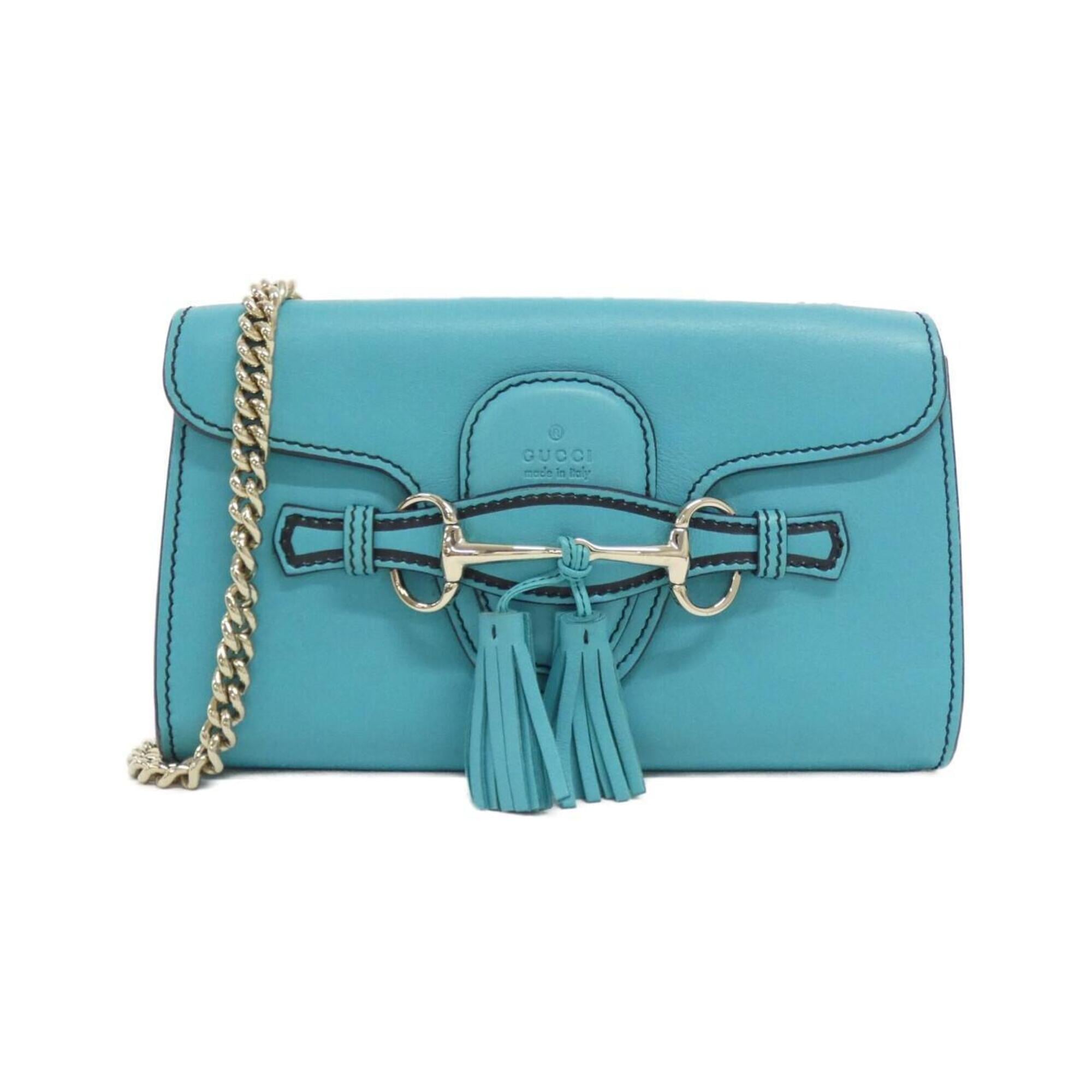 Gucci Light Blue Leather Shoulder Bag (Pre-Owned)