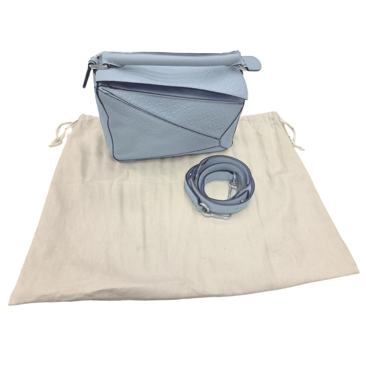 Loewe Puzzle Green Leather Shoulder Bag (Pre-Owned)