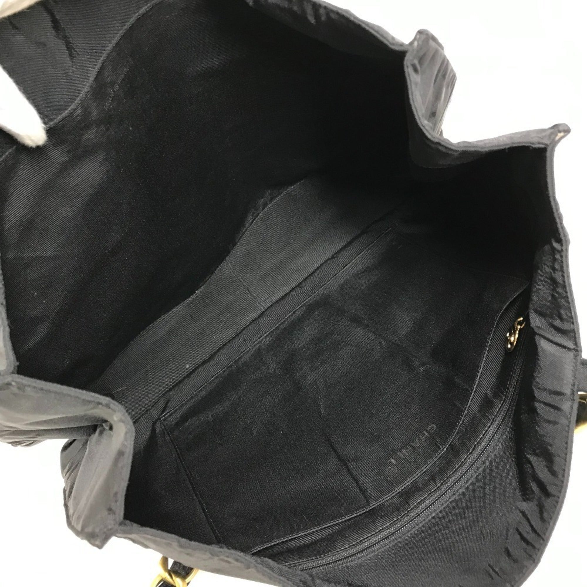 Chanel Black White Nylon Shoulder Bag Tote Bag (Pre-Owned)