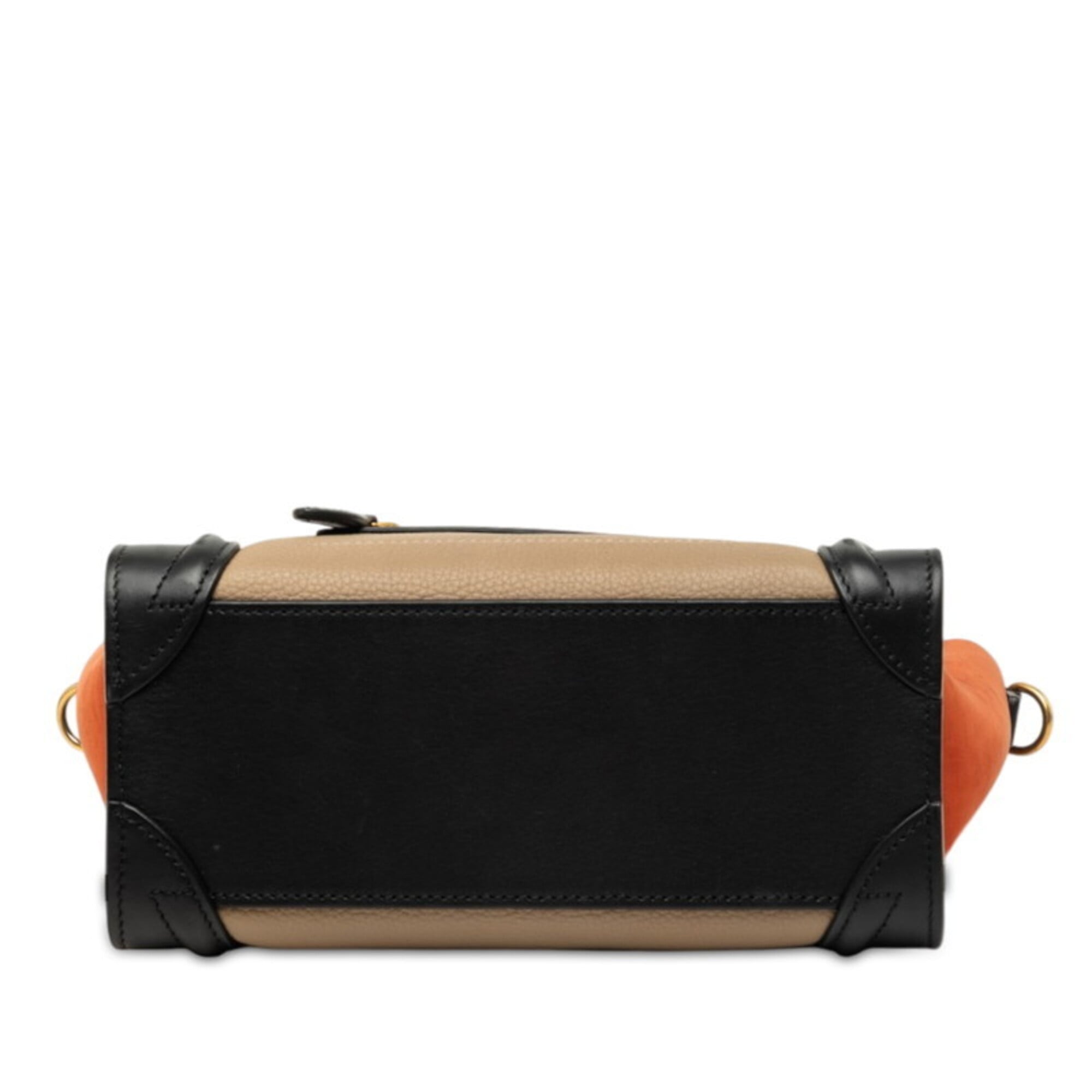 Celine Beige Black Red Color Leather Handbag Shoulder Bag (Pre-Owned)