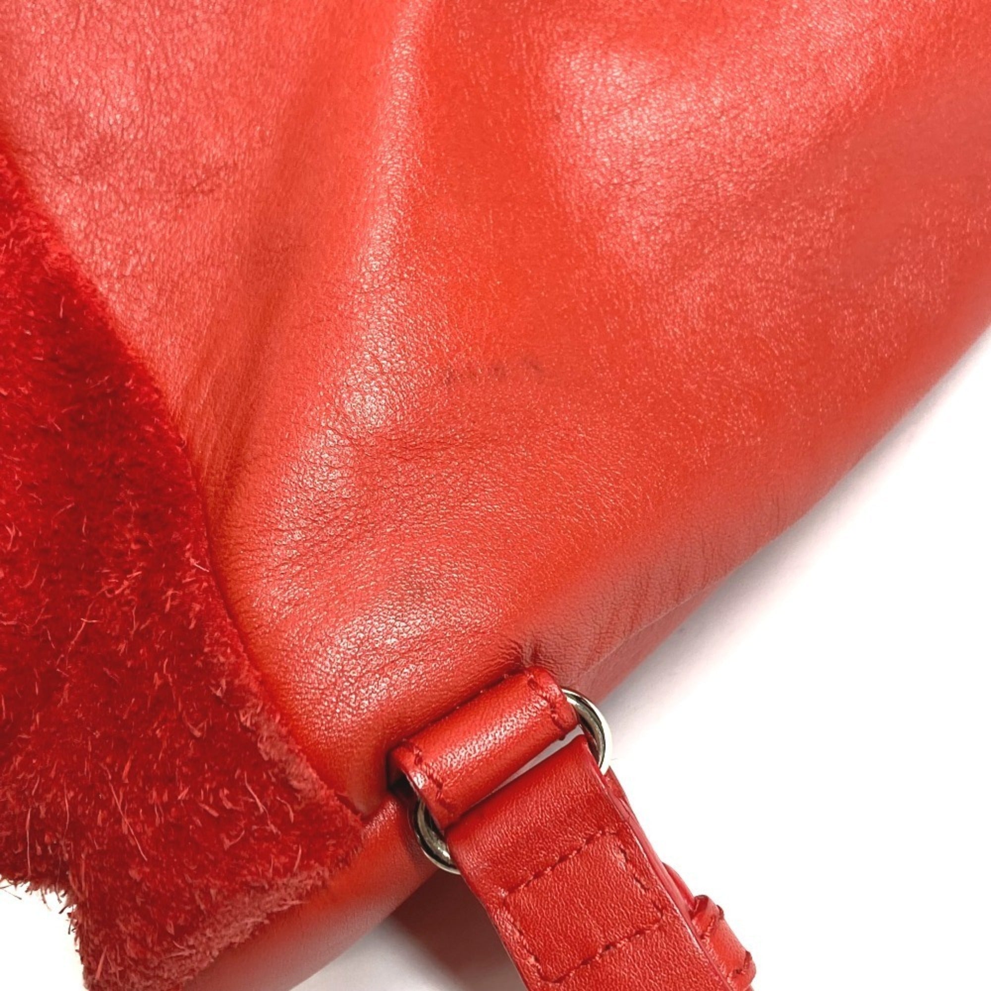 Balenciaga Red Color Leather Suede Backpack (Pre-Owned)