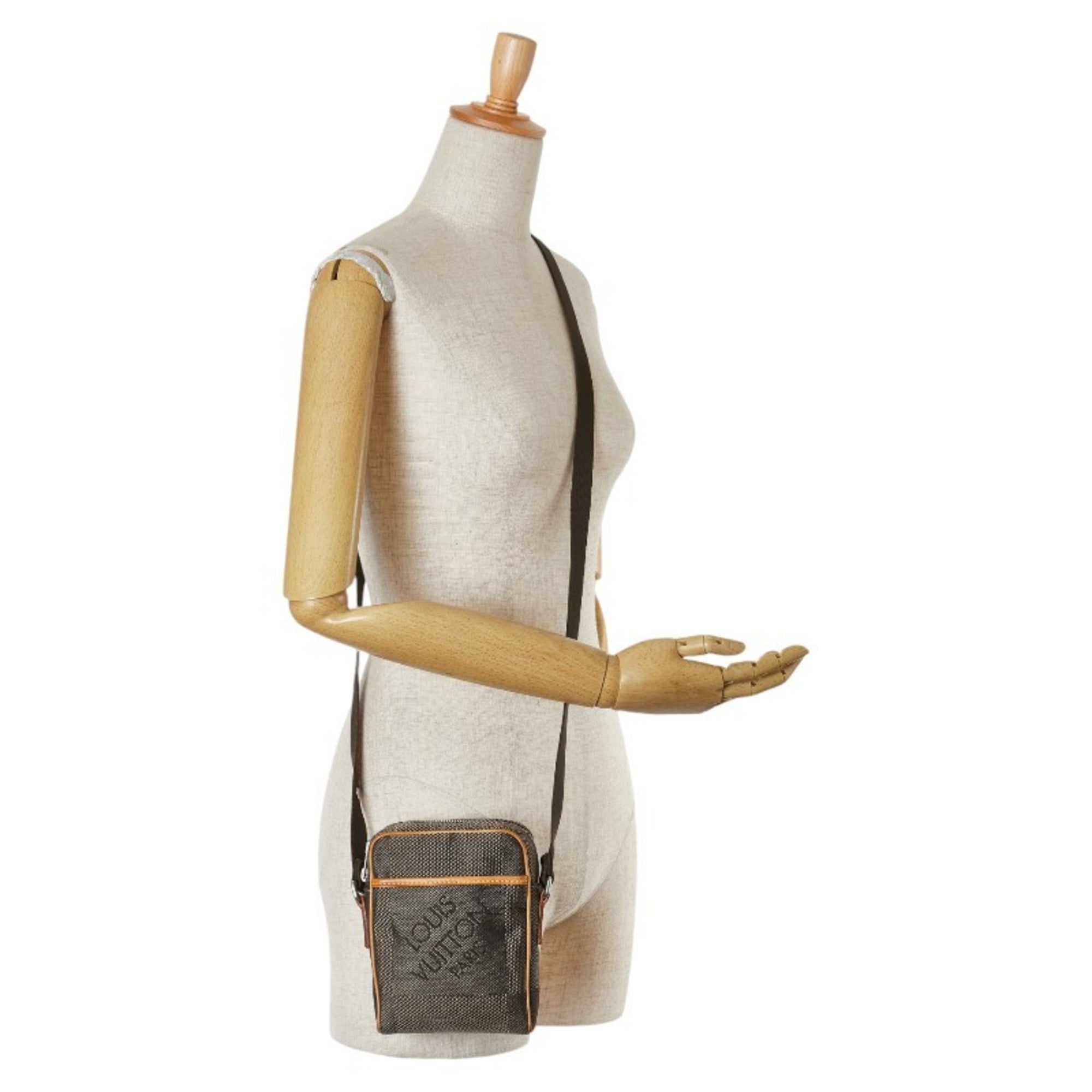 Louis Vuitton Earth Khaki Canvas Leather Shoulder Bag (Pre-Owned)