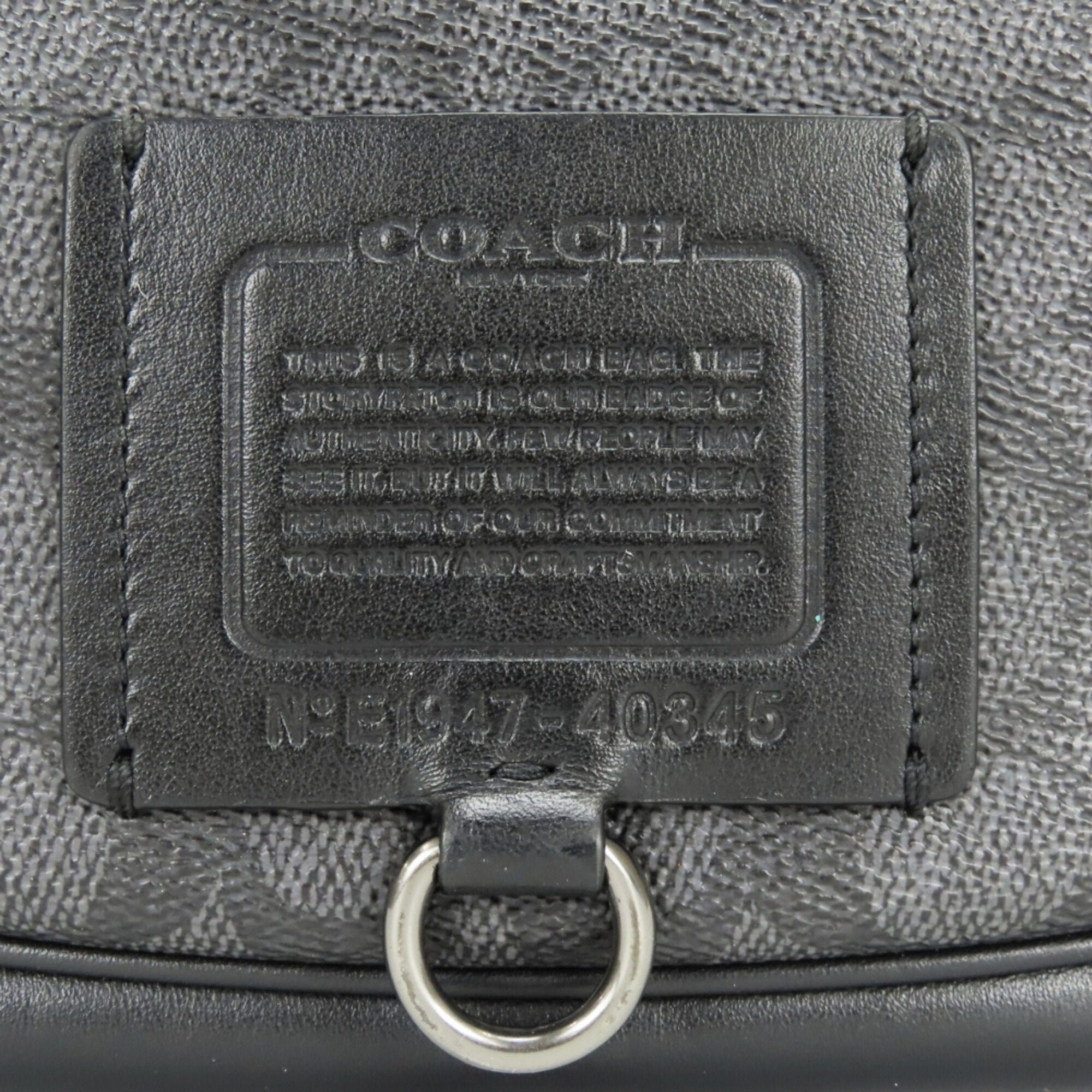 Coach Signature Black Gray Pvc Leather Fanny Pack Sling Bag (Pre-Owned)