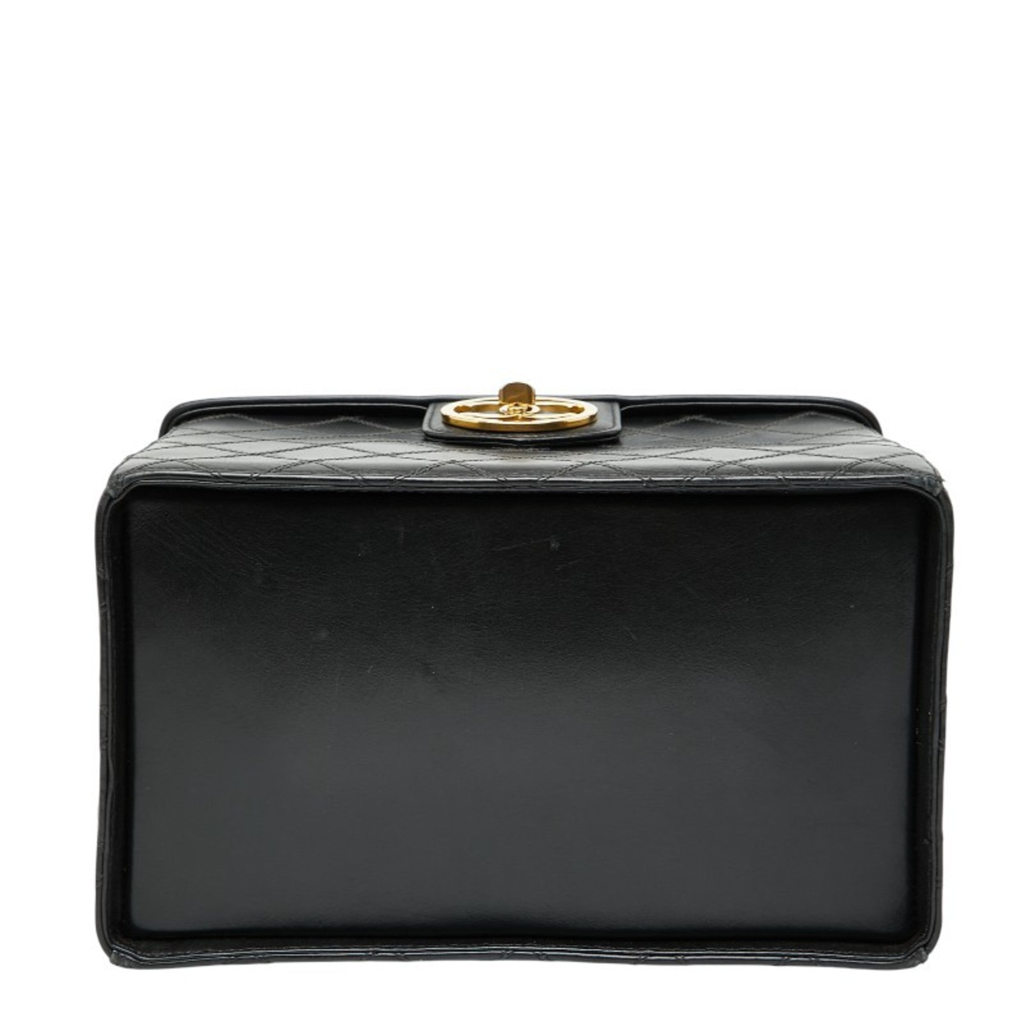 Chanel Bicolor Black Leather Shoulder Bag Vanity Bag (Pre-Owned)