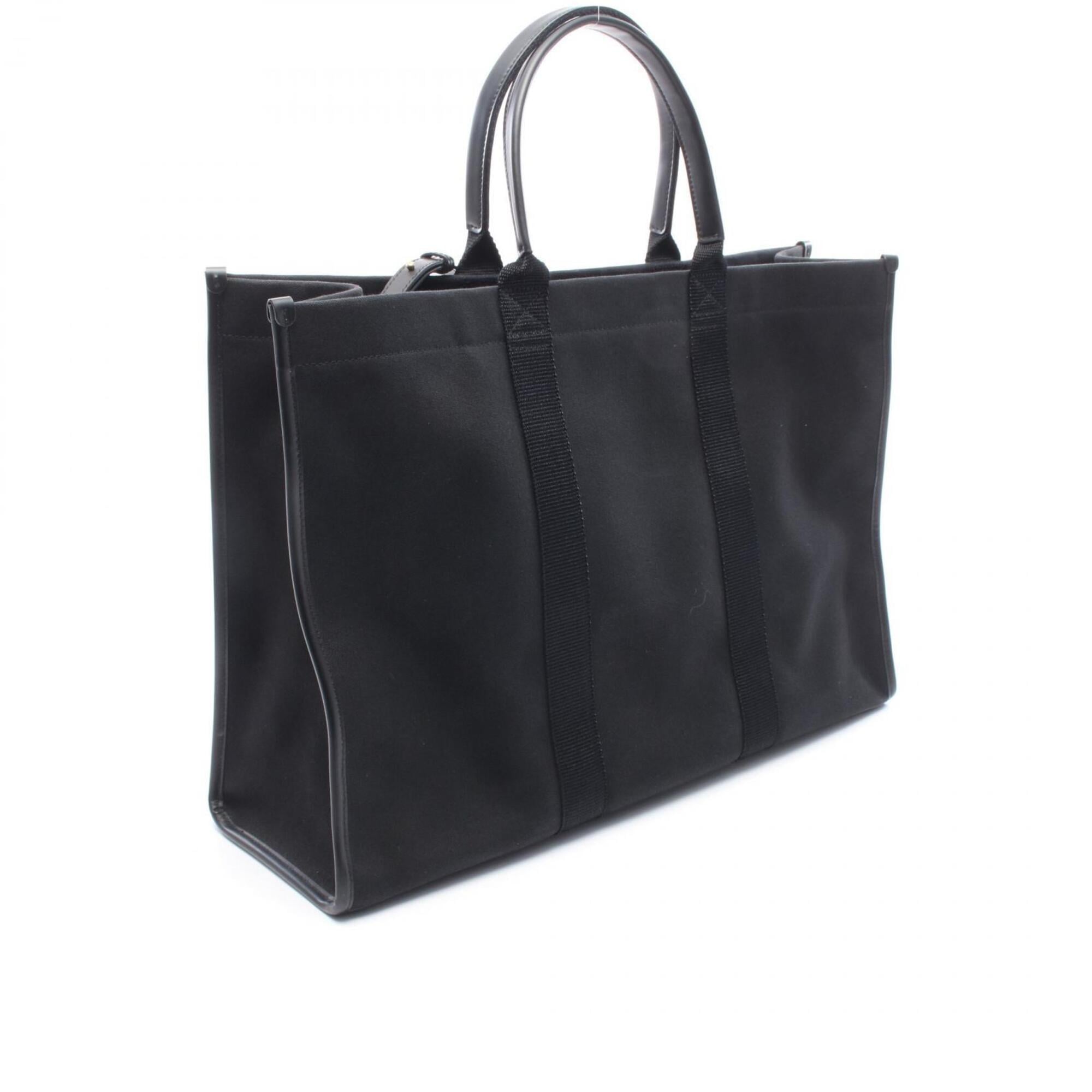 Balenciaga Black Canvas Leather Handbag Tote Bag (Pre-Owned)