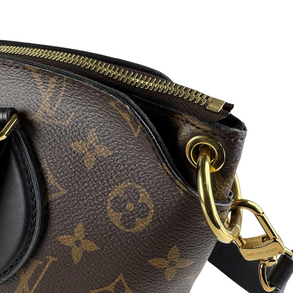 Louis Vuitton Black Brown Monogram Monogram Leather Handbag Shoulder Bag (Pre-Owned)