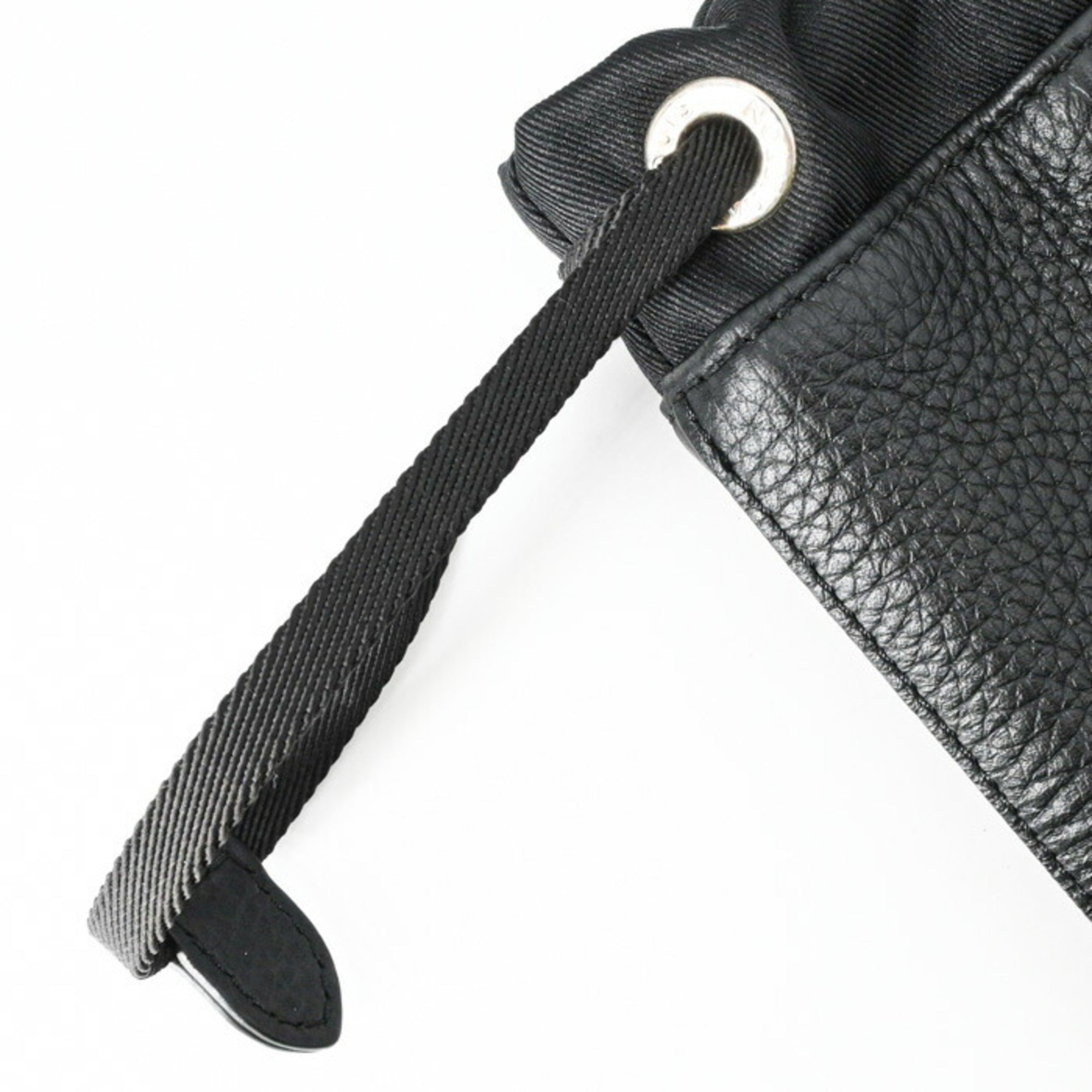 Louis Vuitton Black Leather Pouch Tote Bag (Pre-Owned)