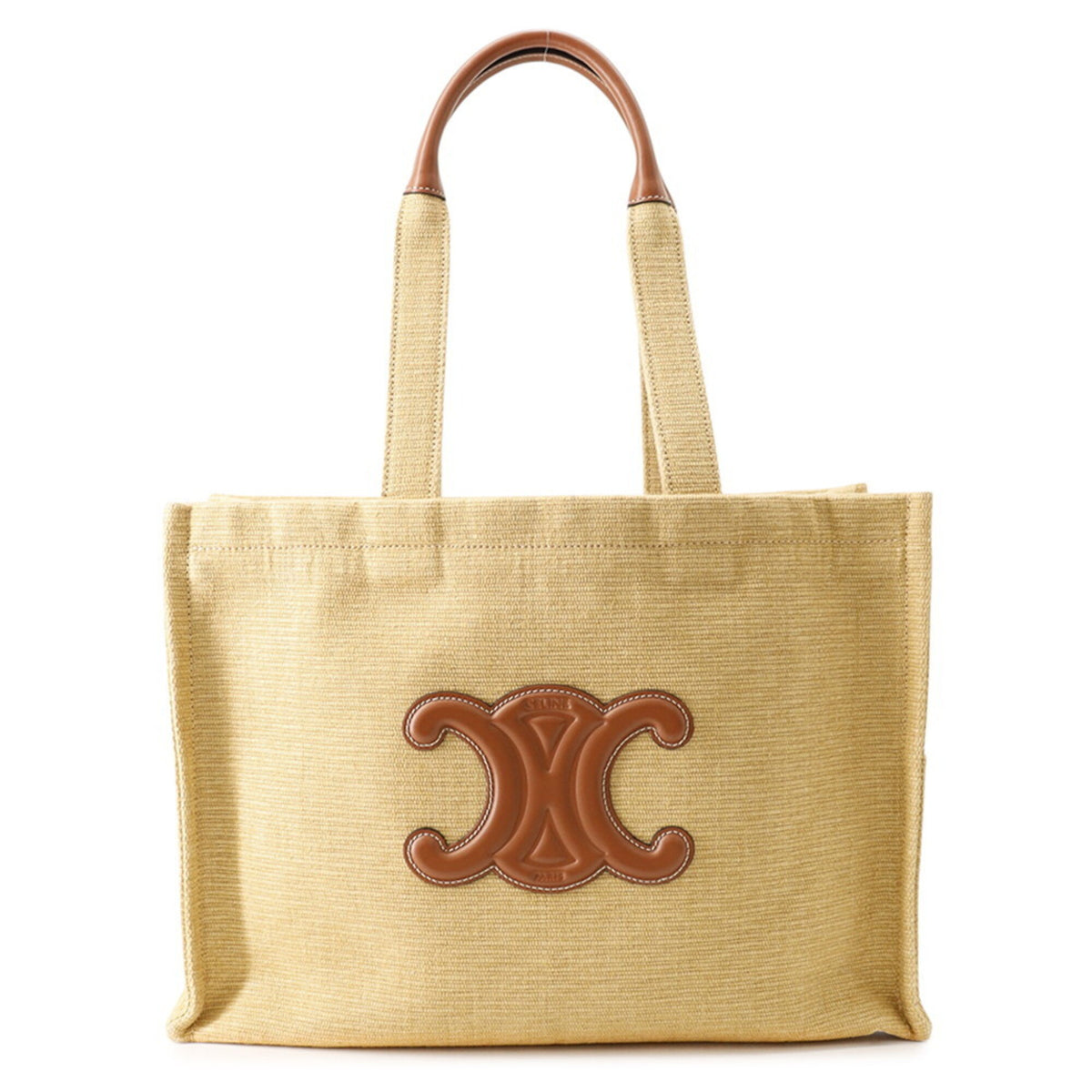 Celine Brown Canvas Leather Handbag Tote Bag (Pre-Owned)