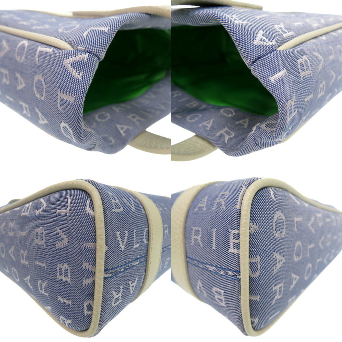 Bvlgari Blue Ivory Canvas Tote Bag (Pre-Owned)