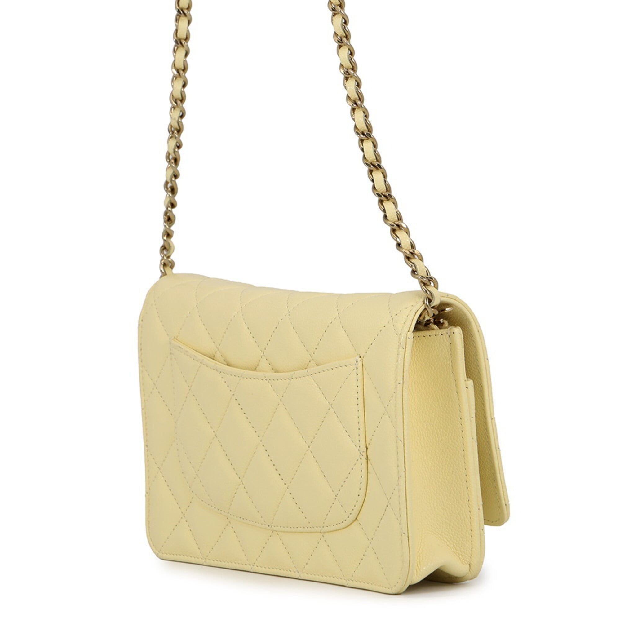 Chanel Yellow Grained Calfskin Handbag (Pre-Owned)