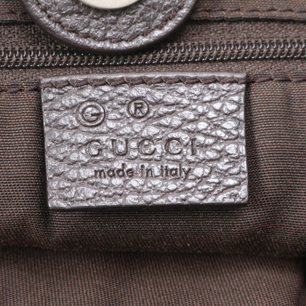 Gucci Brown Leather Canvas Shoulder Bag Tote Bag (Pre-Owned)